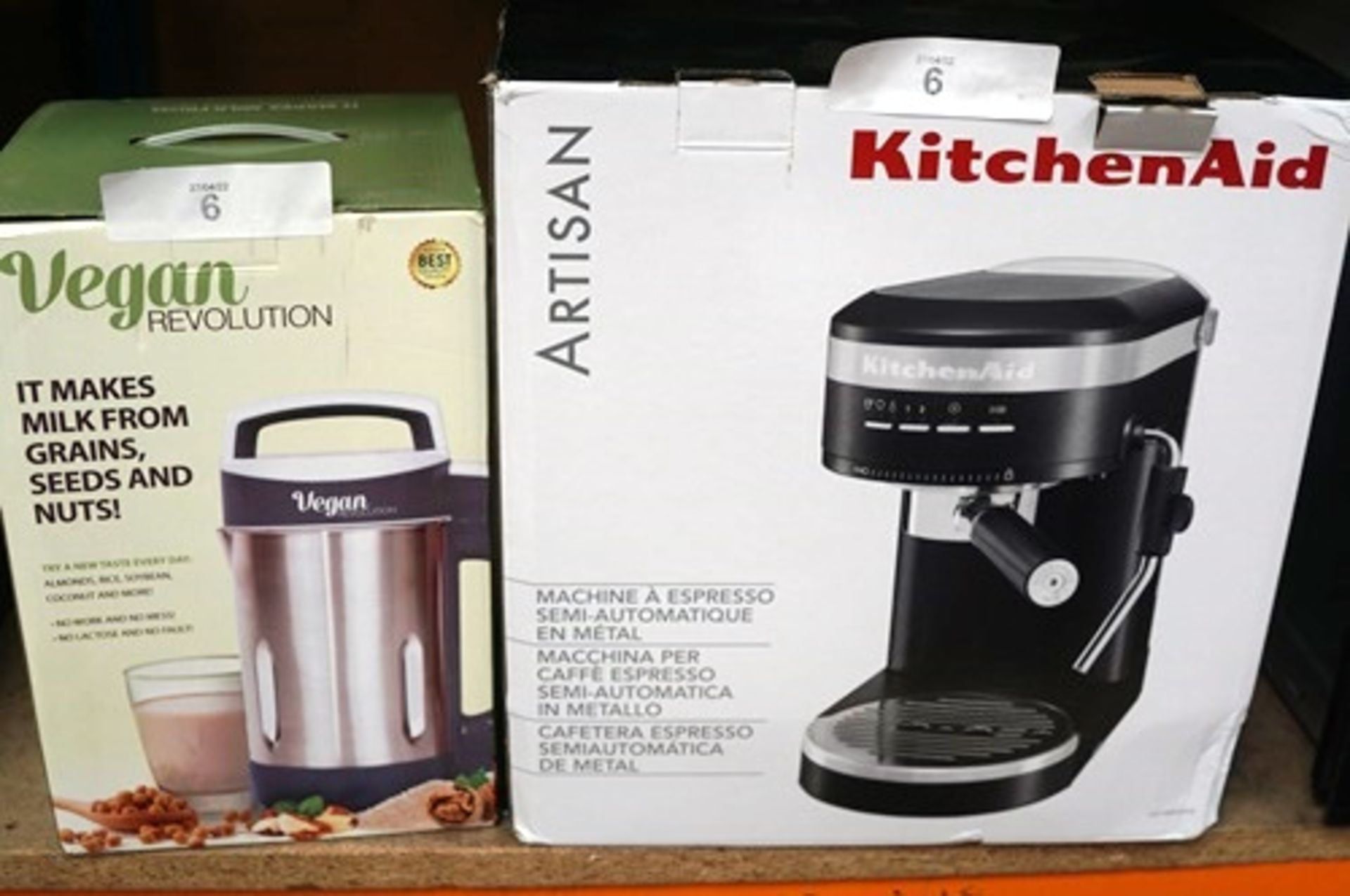 1 x KitchenAid semi-automatic espresso coffee machine, model W11411683, together with 1 x Vegan