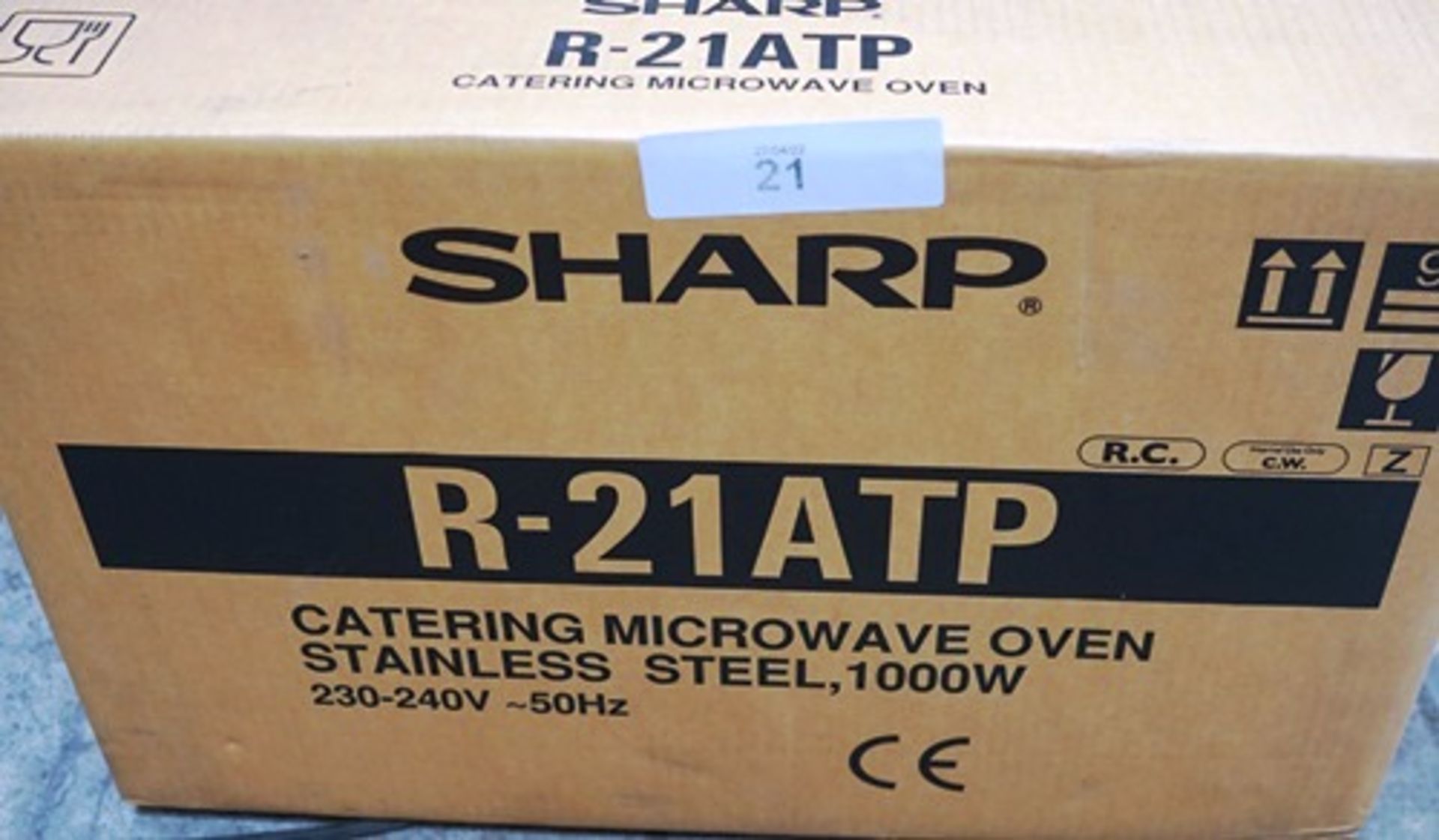 1 x Sharp R-21ATP 1000W commercial microwave, model MIC003R-21ATP - Sealed new in box (ES2)