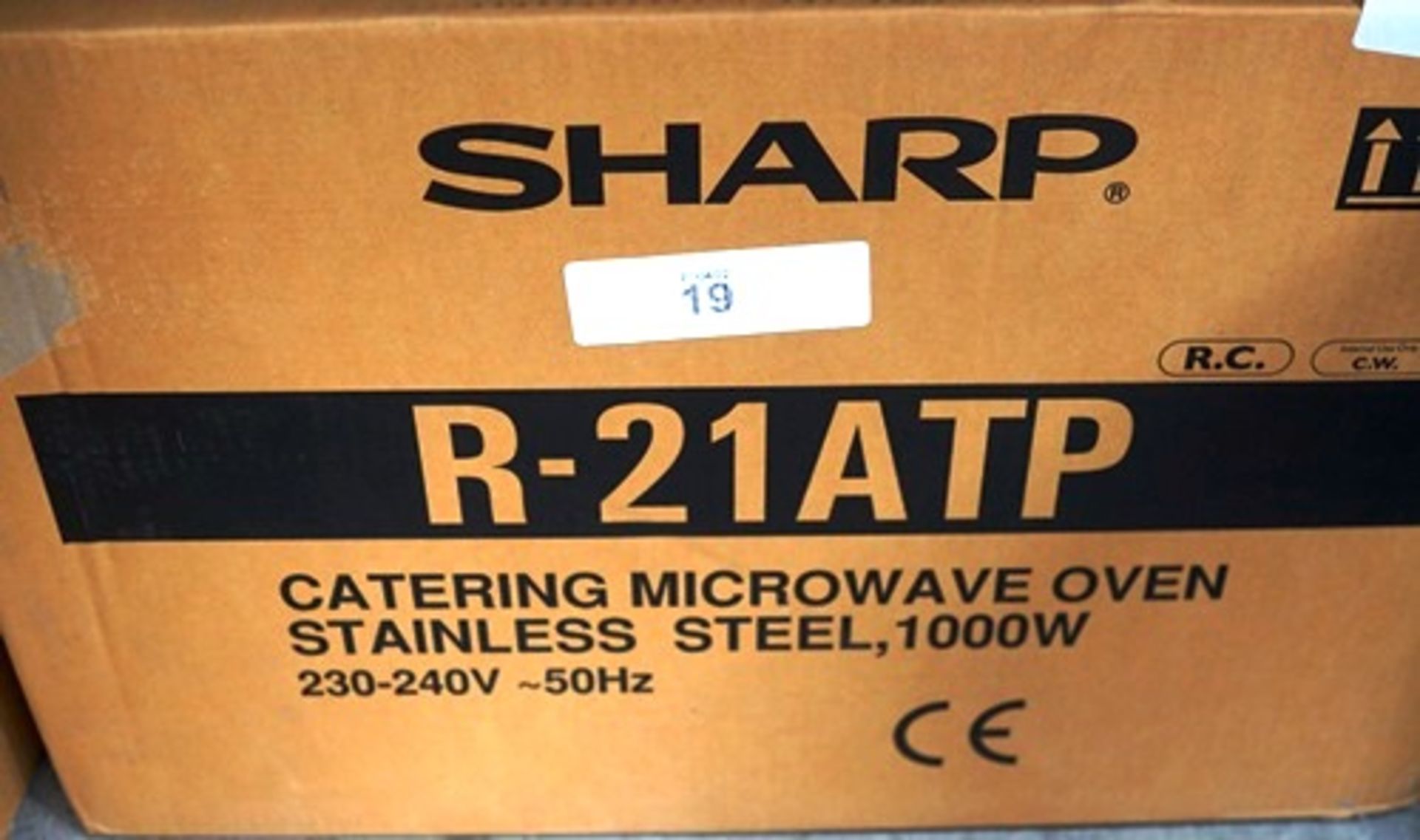 1 x Sharp R-21ATP 1000W commercial microwave, model MIC003R-21ATP - Sealed new in box (ES2)