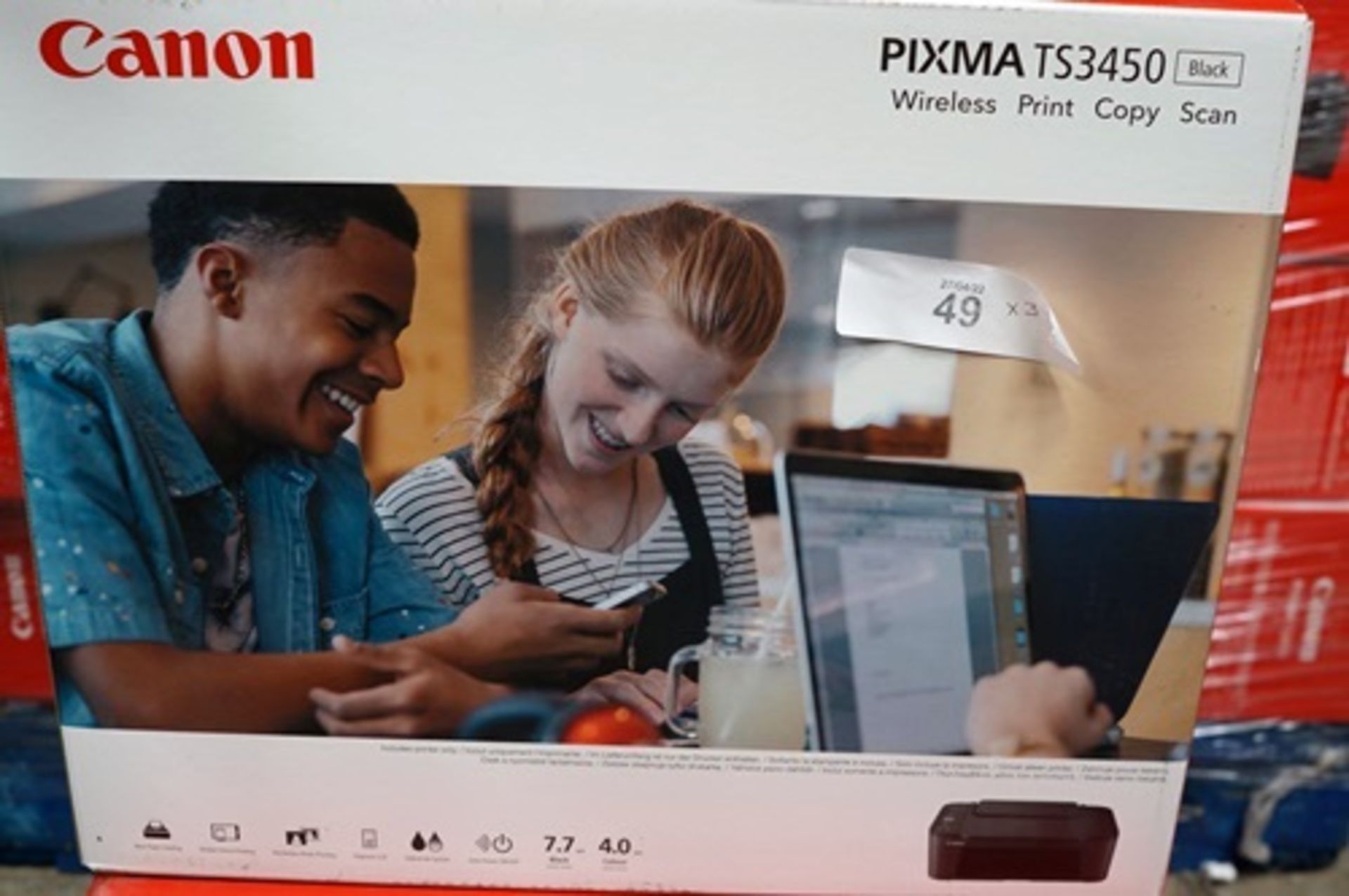 3 x Canon Pixma TS3450 printers - Sealed new in box (ES8) - Image 2 of 2