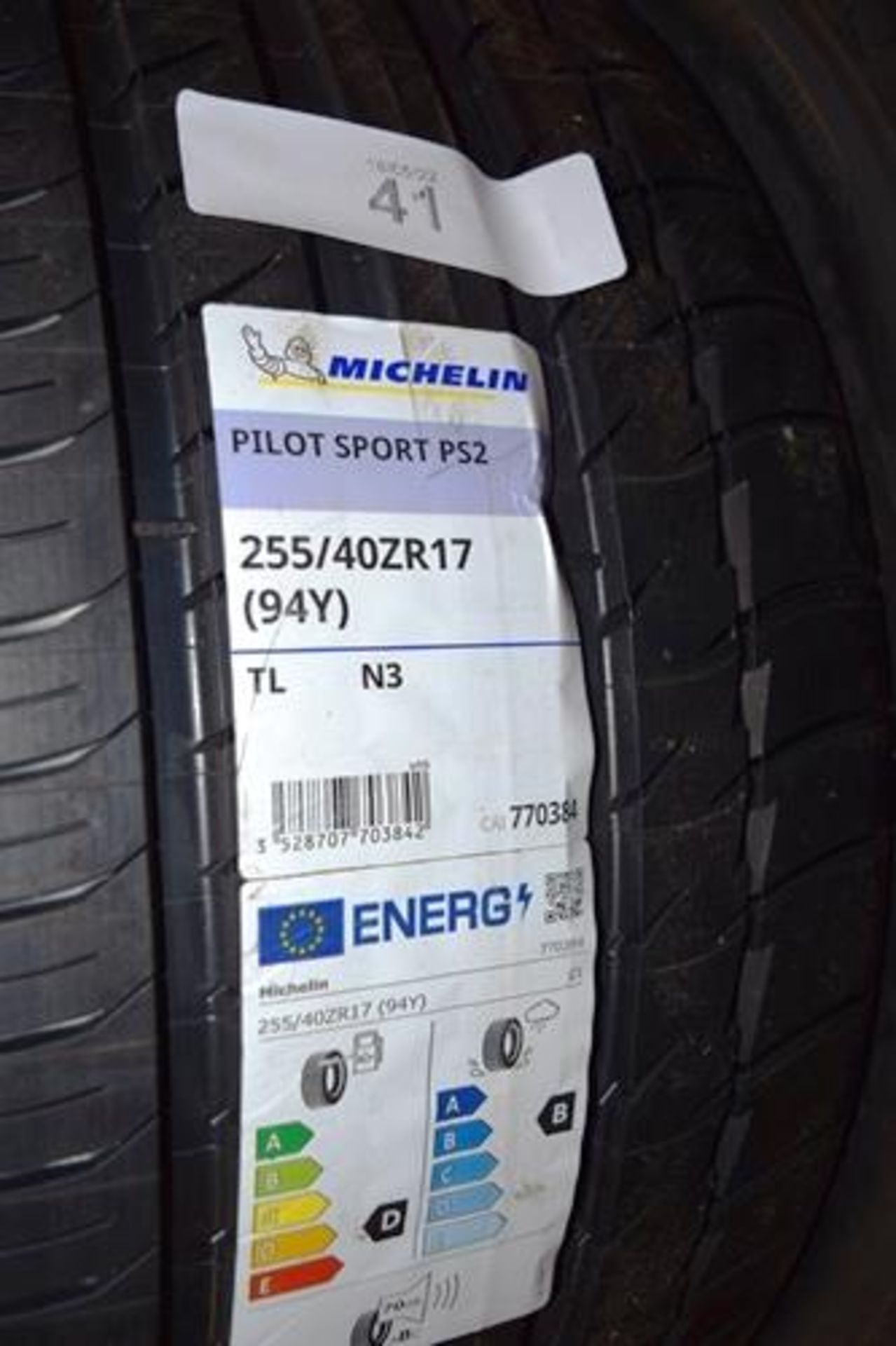 1 x pair of Michelin Pilot Sport PS2 tyres, size 255/40ZR17 94Y - New with label (GS5end) - Image 2 of 2