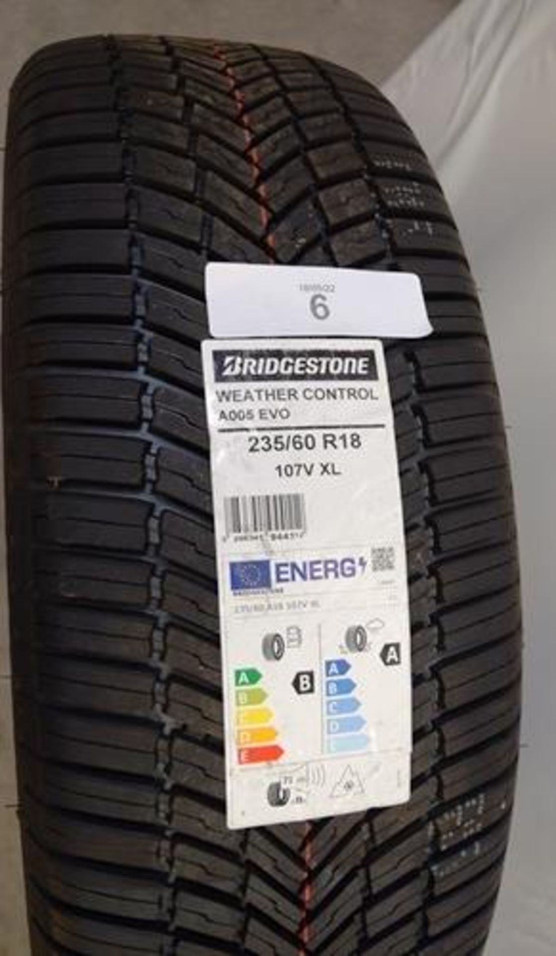 1 x Bridgestone Weather Control A005 Evo tyre, size 235/60 R18 107V XL - New with label (GS1) - Image 2 of 2