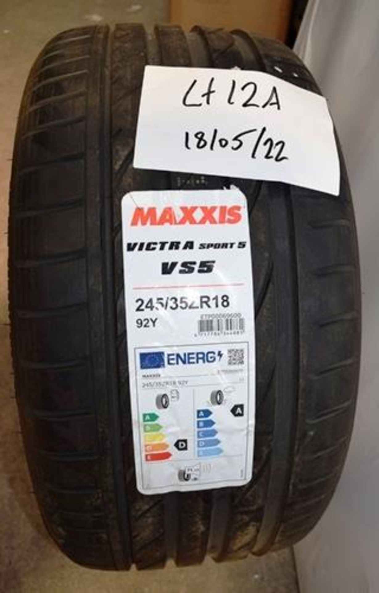 1 x Maxxis Victra Sport 5 VS5 tyre, size 245/35ZR18 92Y - new with label (GS2) - Image 2 of 2