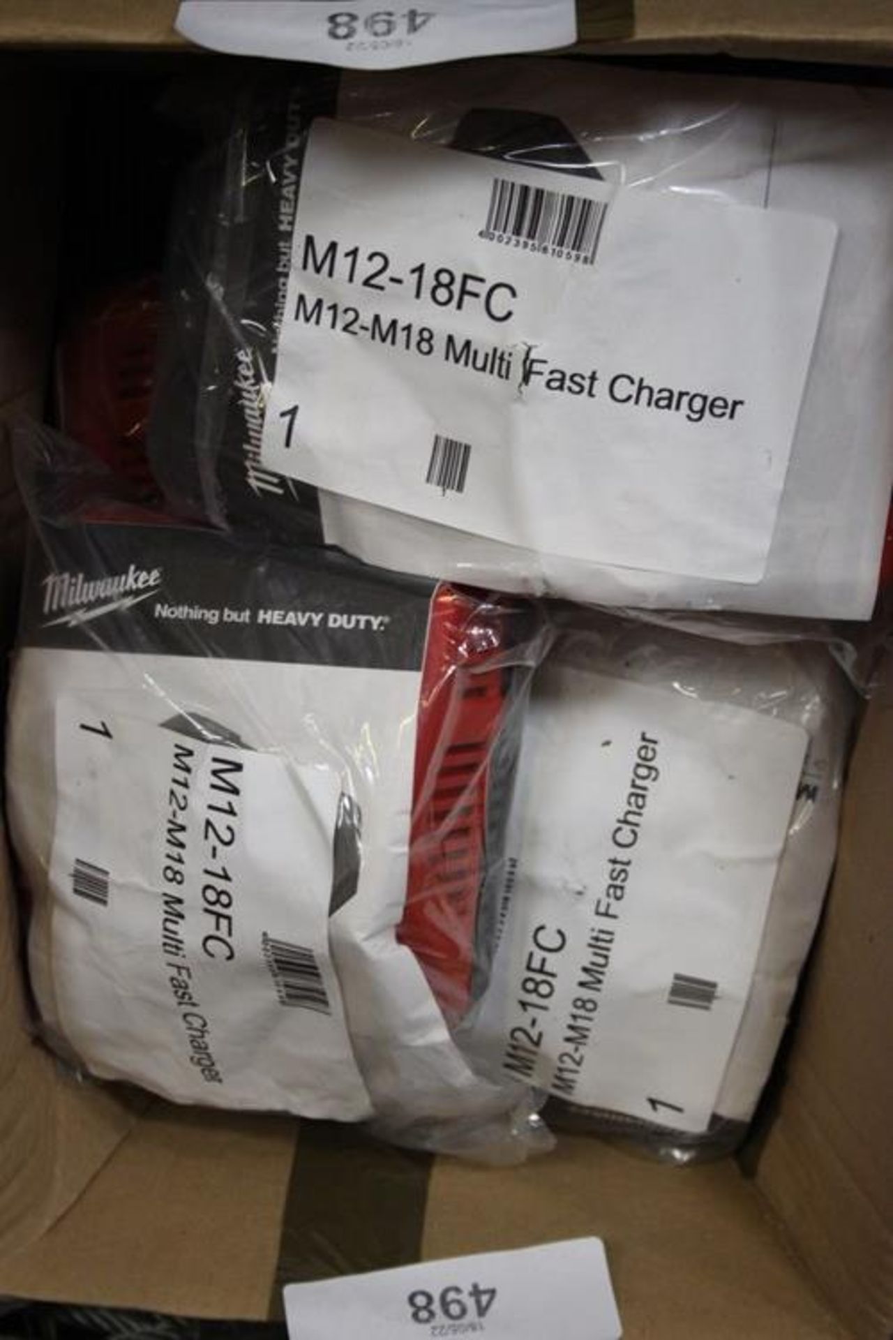 10 x Milwaukee M12-18FC multifast charger. -new- (SW3C)