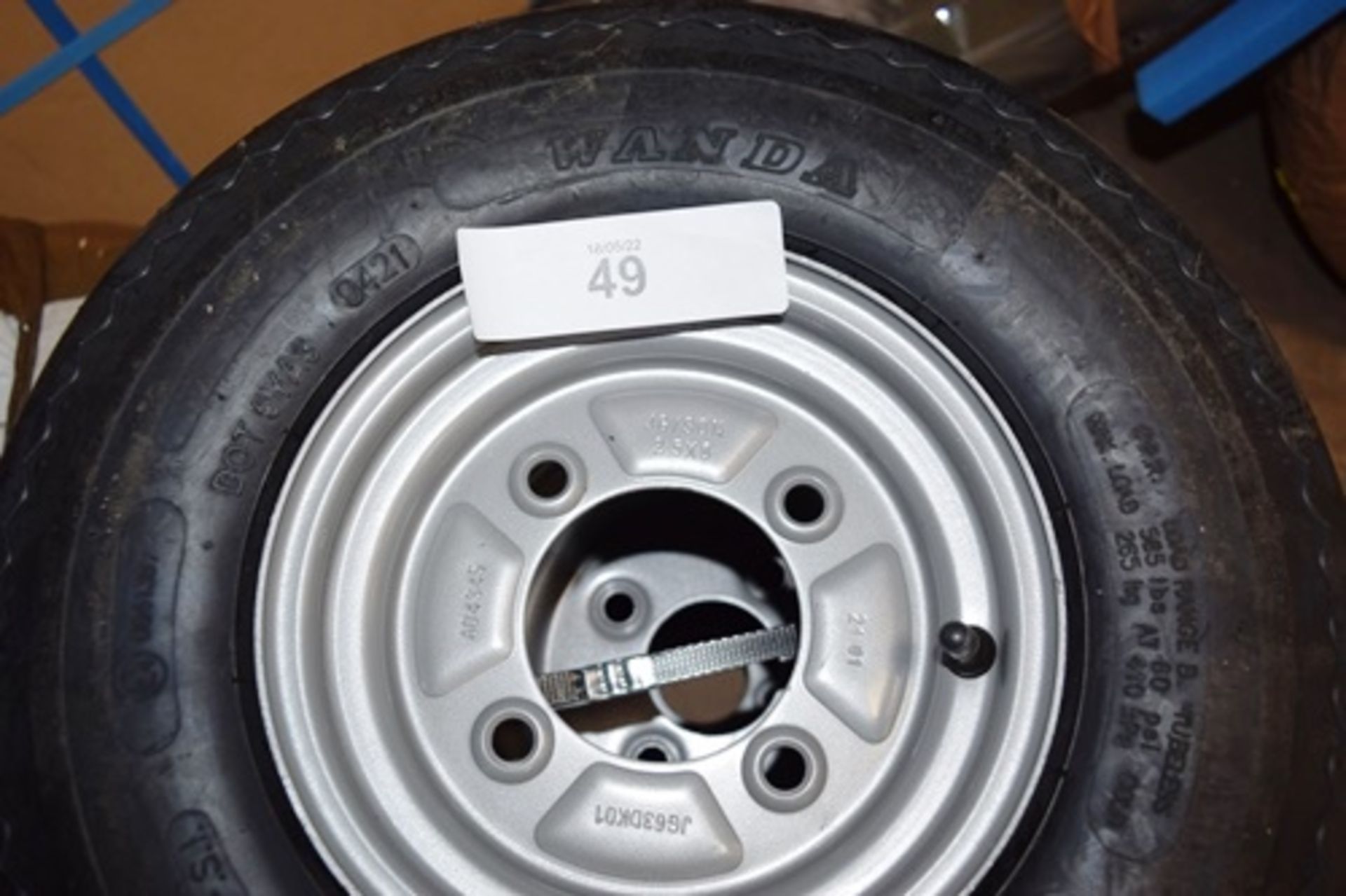 3 x Qind tyres, size 4.00 x 10" with fitted metal 4 stud hubs and 1 x Wanda 4 tyre, size 4.80/4.00-8 - Image 3 of 3