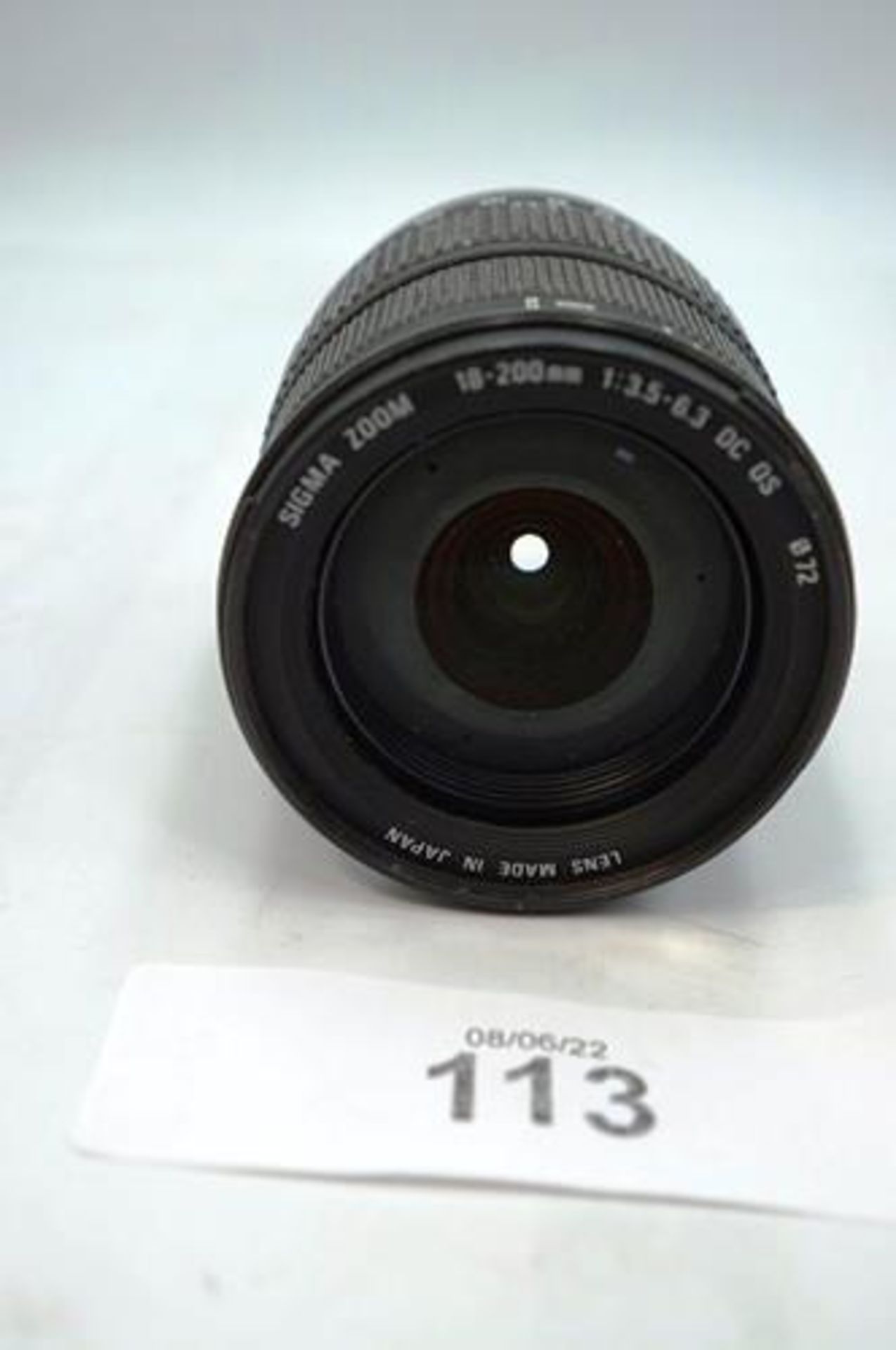 1 x Canon Sigma DC 18-200mm, 1:3.5 - 6.3 camera lens - Second-hand, tested working (Cab1)