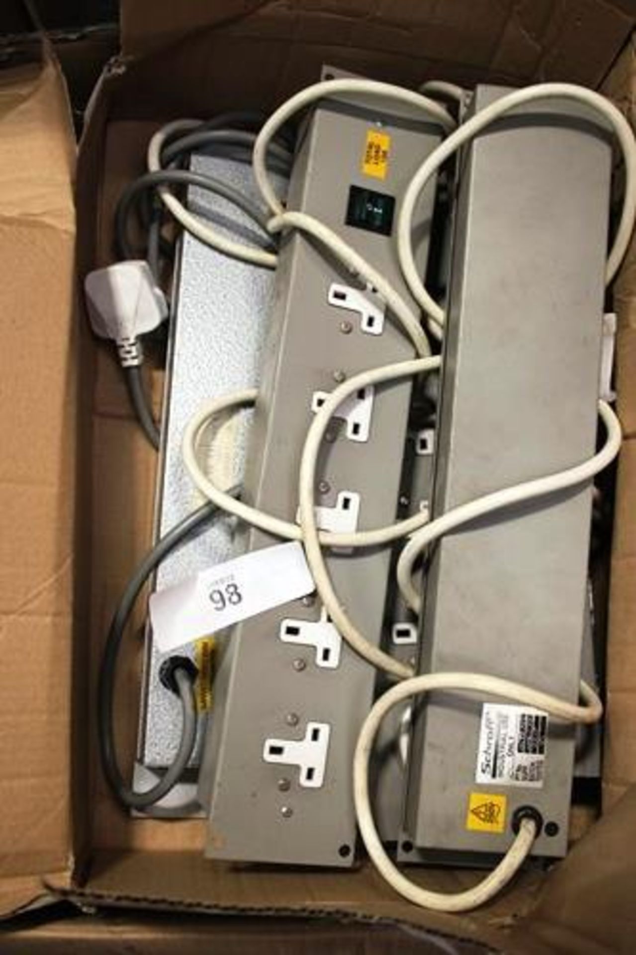 1 x box of office phones including Mitel etc, together with 1 x box of 5 rack distribution units -