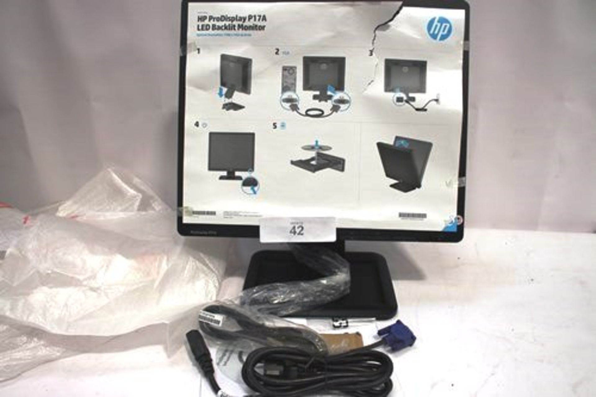 1 x 17" HP ProDisplay P17A LED backlit monitor - New in box, box open (E3endcage) - Image 2 of 3