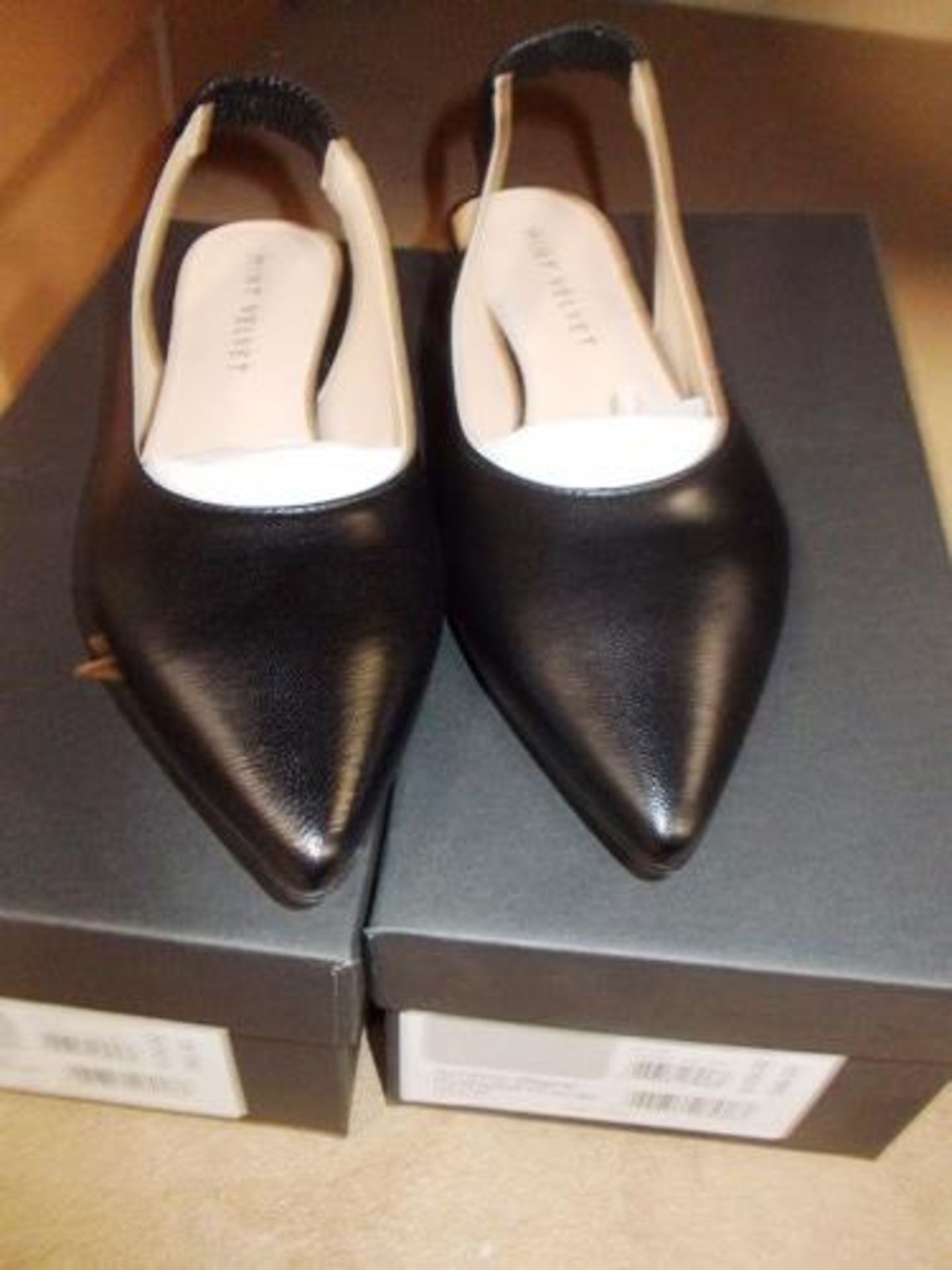 2 x pairs of Mint Velvet Emmy black pointed pumps, size 6, RRP £99.00 each - New in box (E1B)