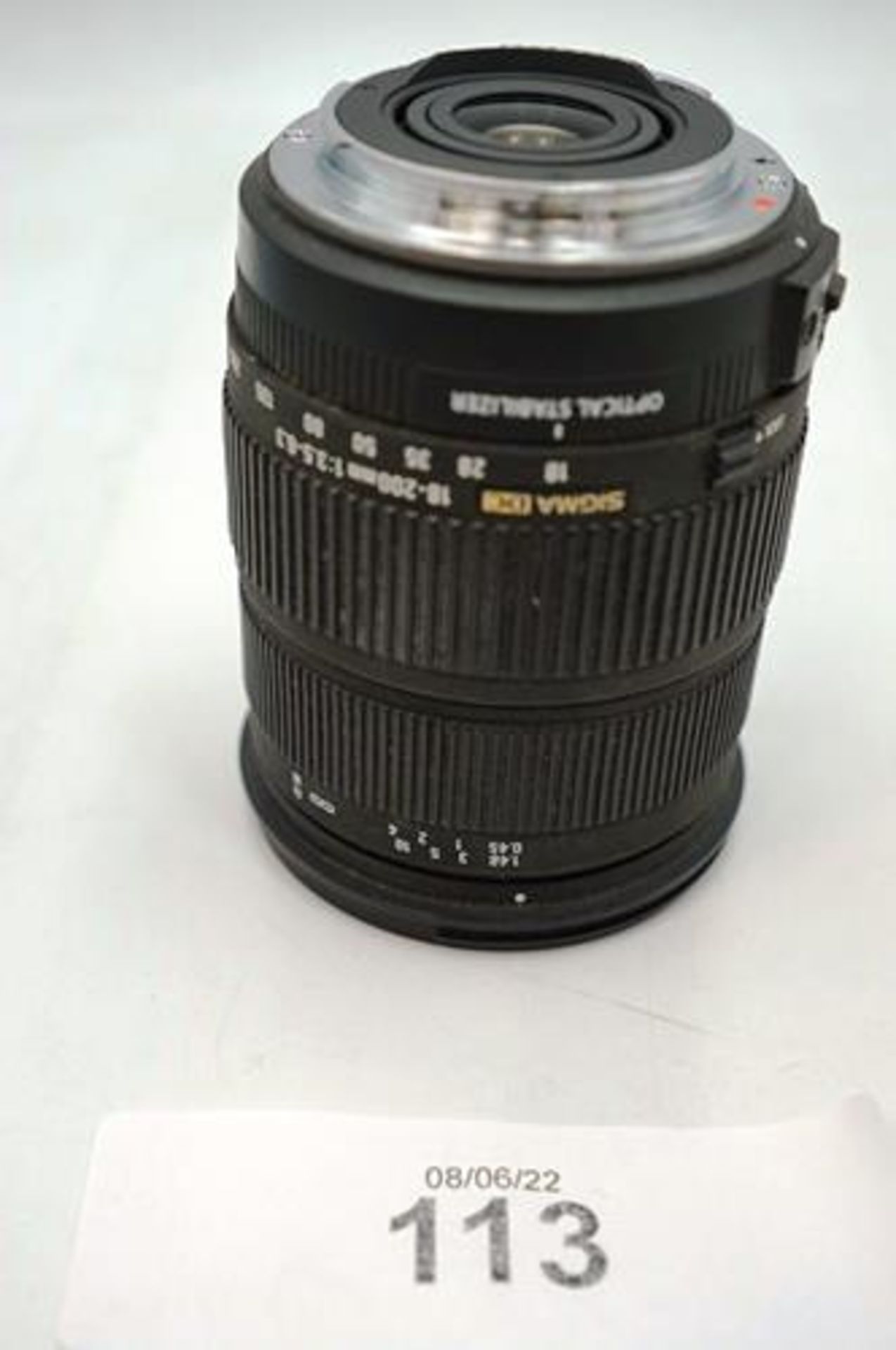 1 x Canon Sigma DC 18-200mm, 1:3.5 - 6.3 camera lens - Second-hand, tested working (Cab1) - Image 2 of 4