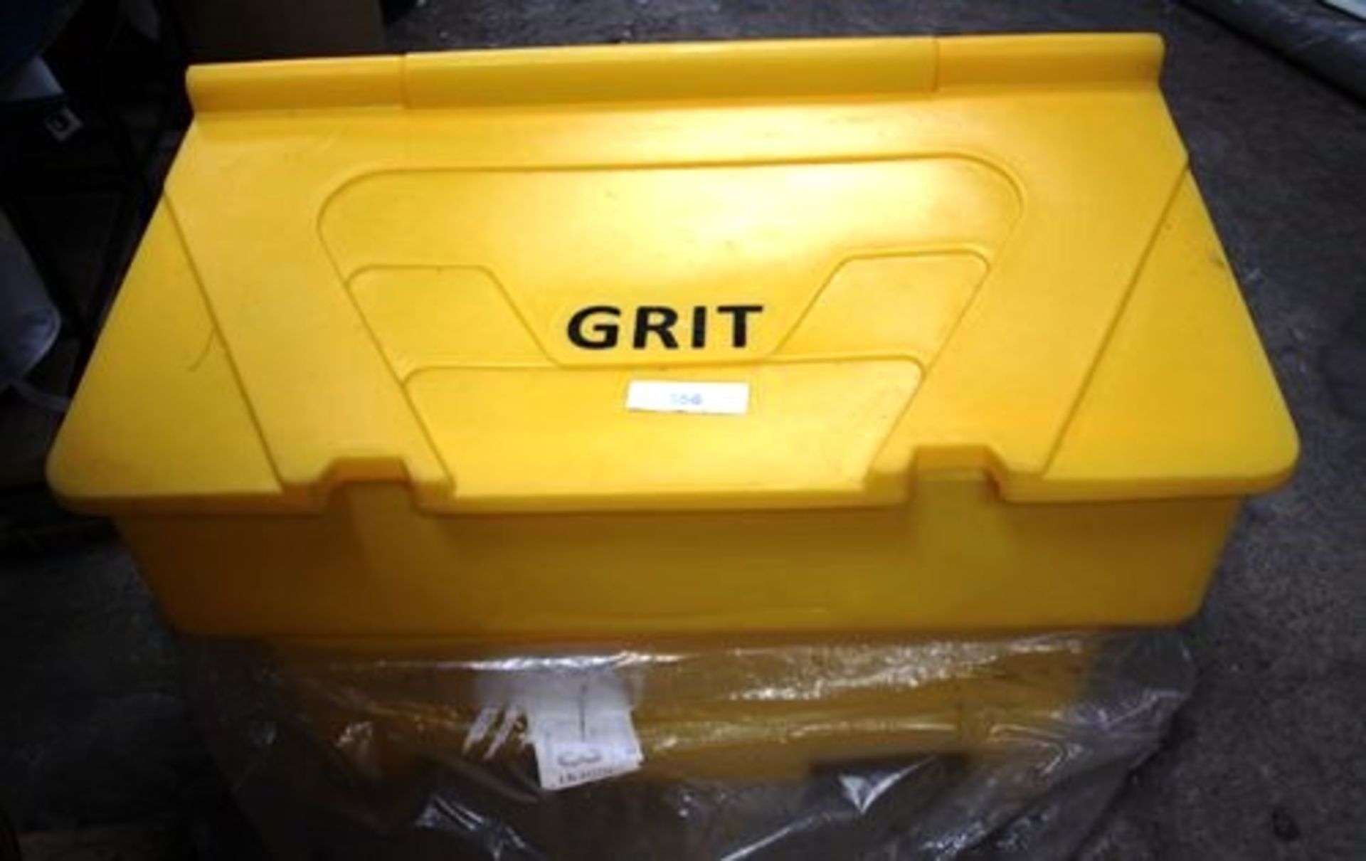 1 x large yellow grit bin - New (Open shed)