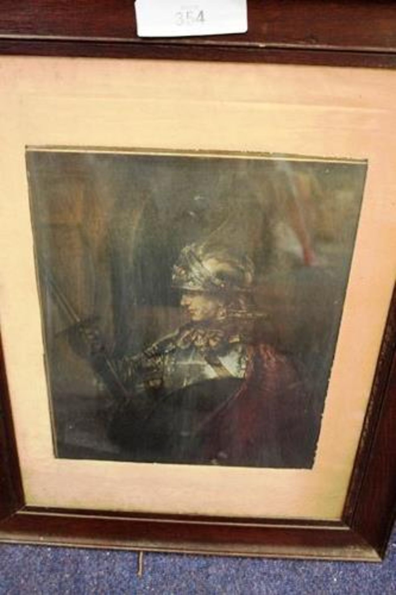3 x 1970's framed oil paintings, 1 x Victorian framed colour print of a soldier, and a WW2 colour - Image 3 of 4