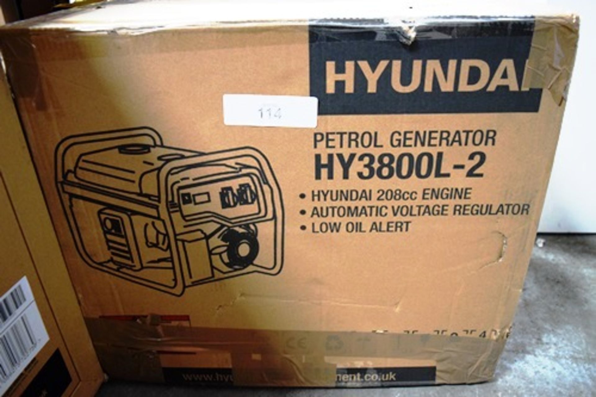 1 x Hyundai petrol generator, model HY3800L-2, 208cc, 3.2kw, 230V - New in box (SWT1) - Image 2 of 3