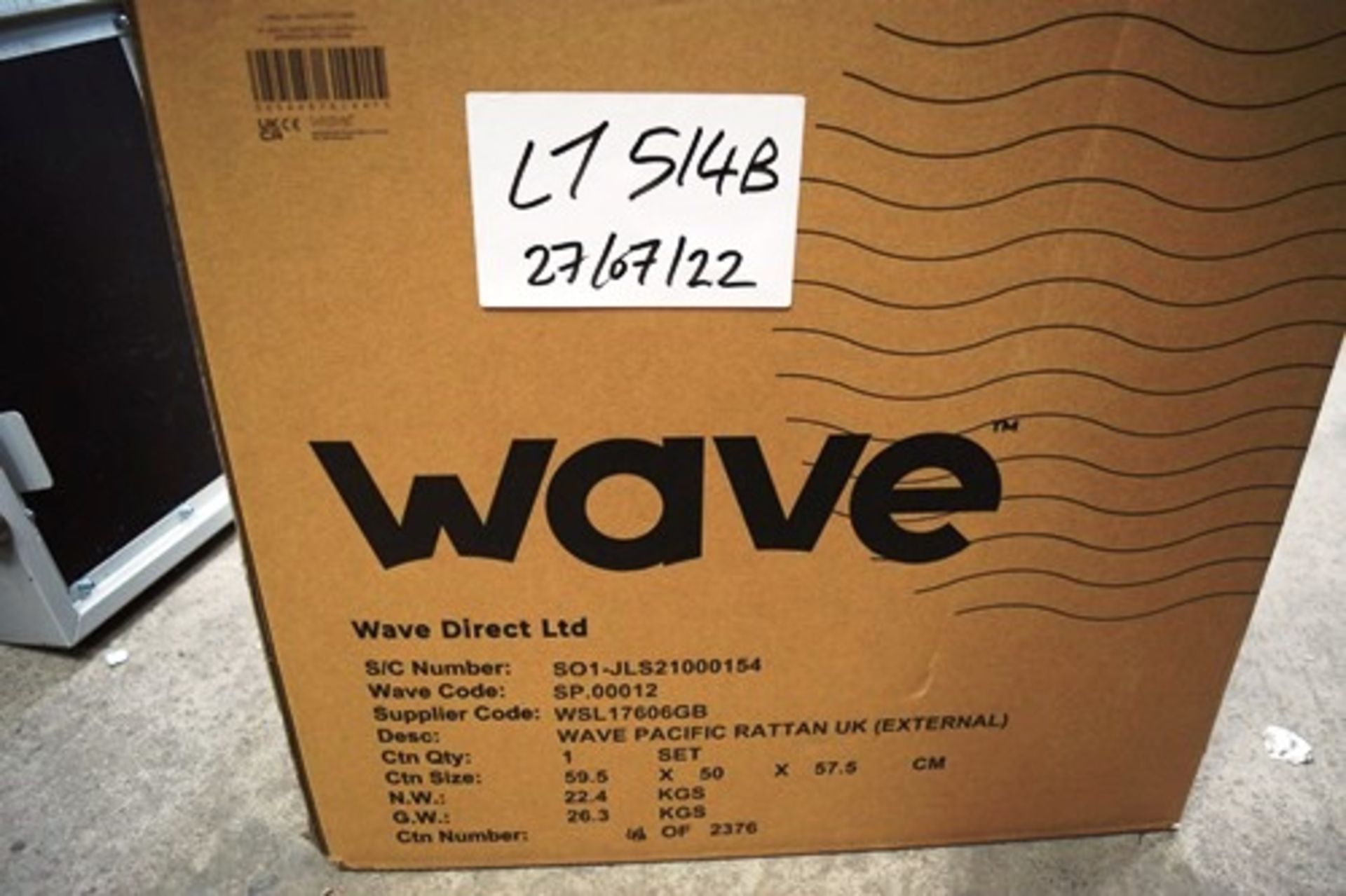 1 x Wave Pacific rattan spa set, code SP.00012, EAN 5054487614415, RRP £360 - New (ES11)
