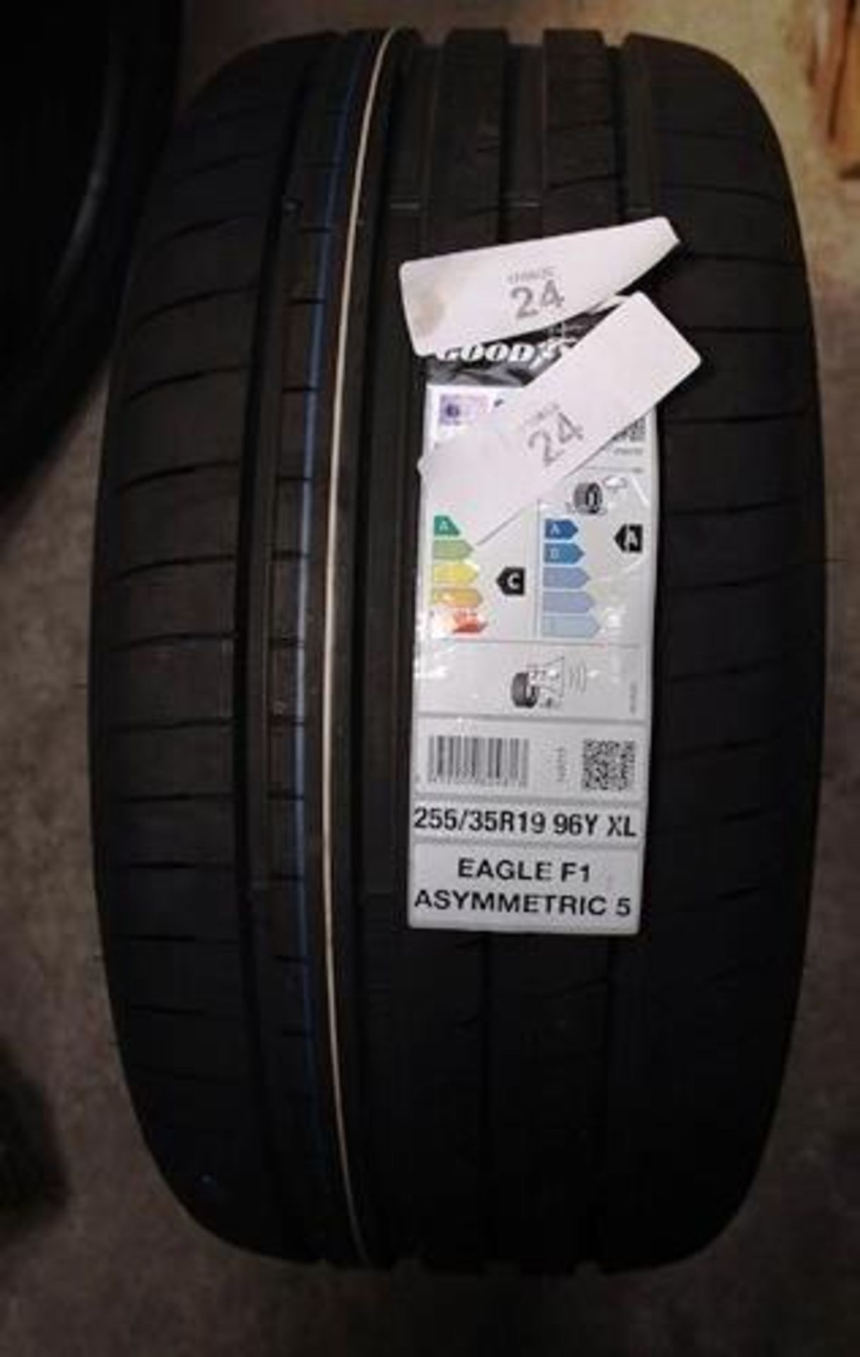 1 x Goodyear Eagle F1 Asymmetric 5 tyre, size 255/35R19 96Y XL - New with labels (GS1)