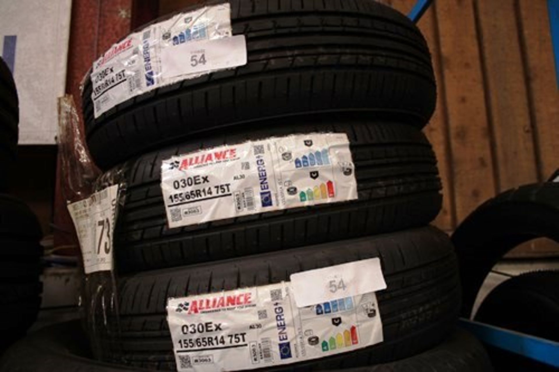 3 x Alliance 030EX tyres, size 155/65R14 75T - New with labels (GS7)