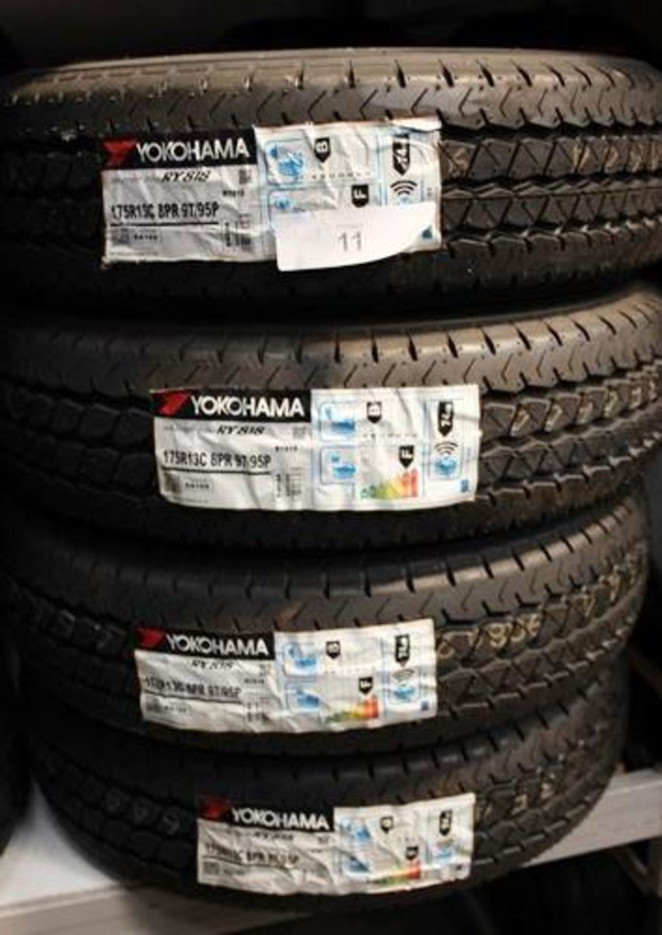 A set of 4 x Yokohama Delivery Star RY818 tyres, size 175R13C 8PR 97/95P - New with labels (GS2)