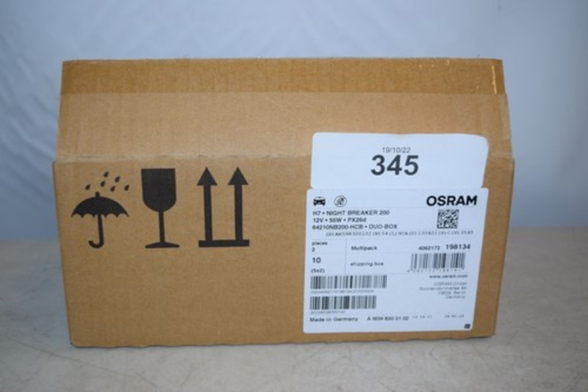 5 x packs of Osram H7 12V, 55W night breaker 200 headlight bulbs - New in box (ES16)