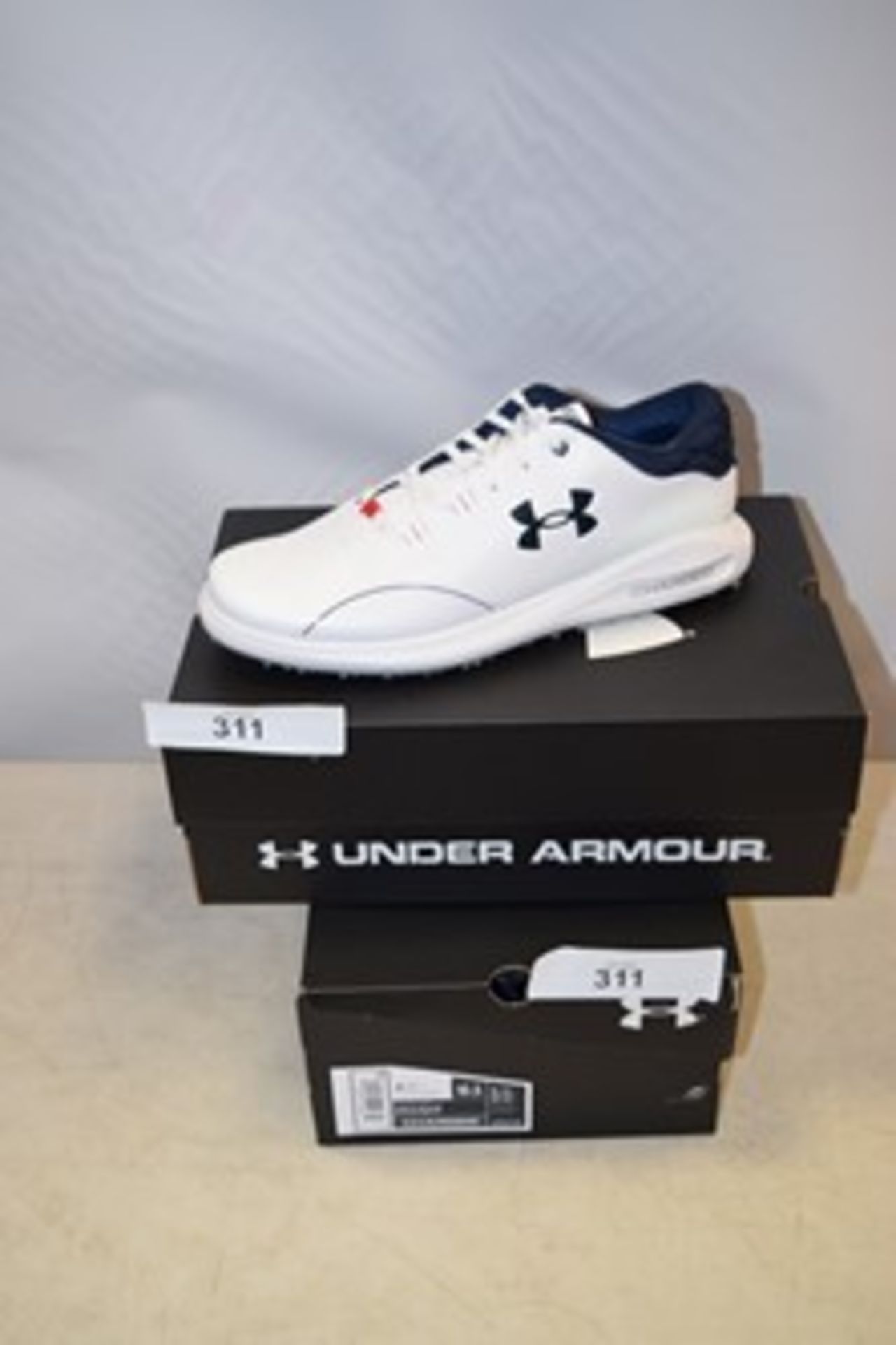 2 x pairs of Under Armour Charged UA Draw Sport SL men's golf shoes, UK size 9½ - New in box (ES15)