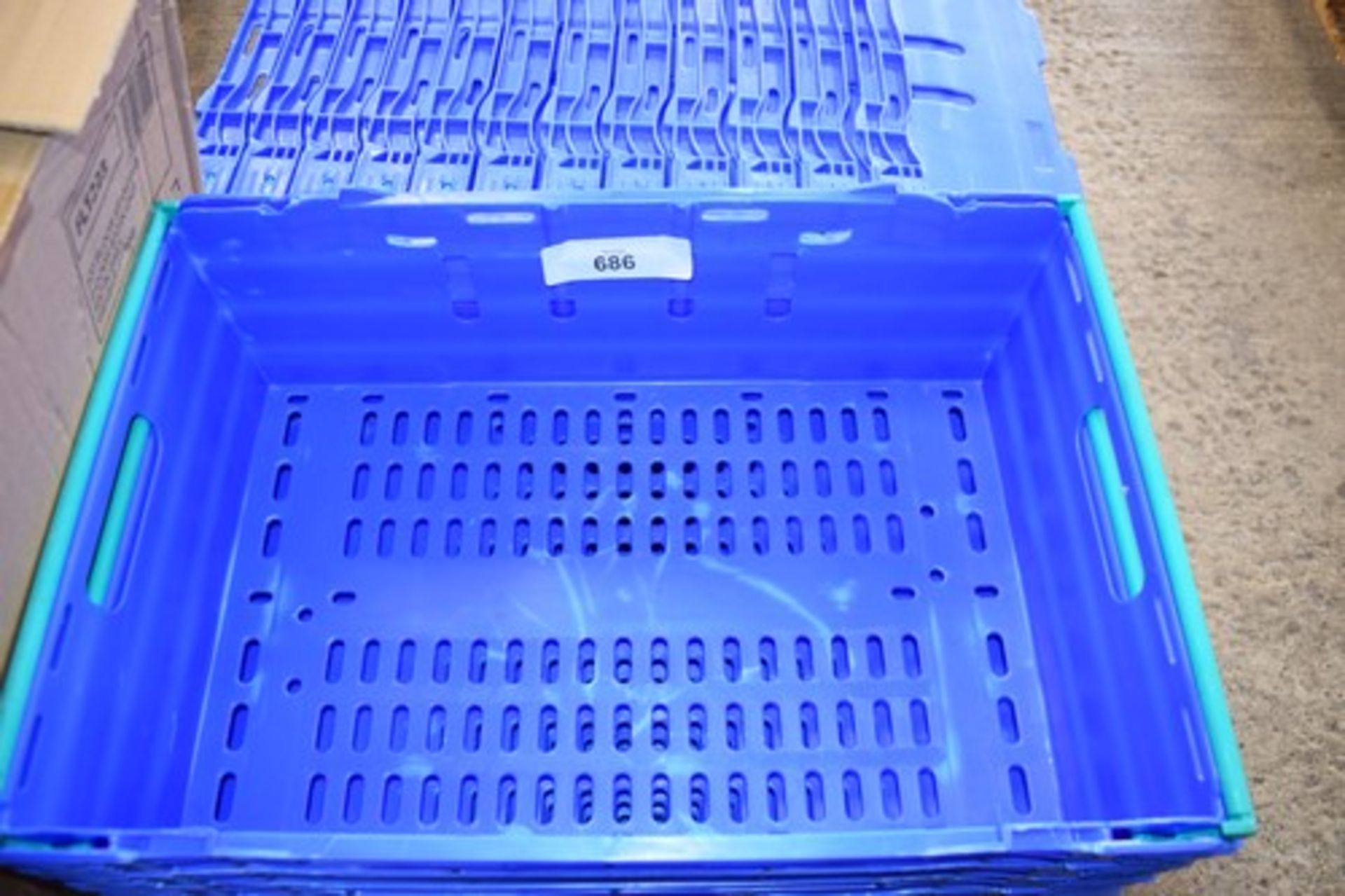 20 x PPS blue plastic double handled free produce trays, size 60cm x 40cm x 18cm - New (FS)