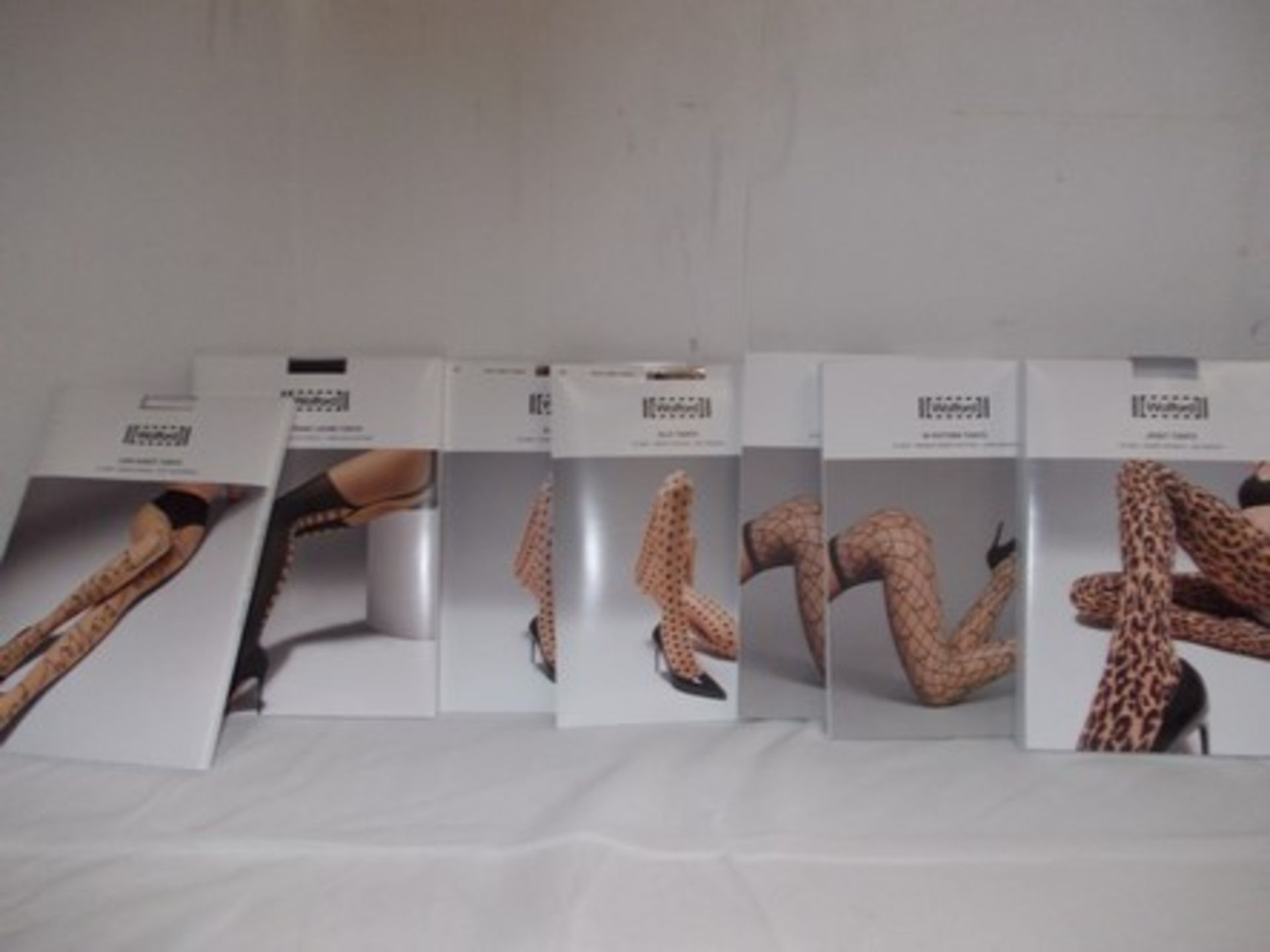 7 x pairs of Wolford patterned tights, size XS and S - Sealed new in box (E2B)