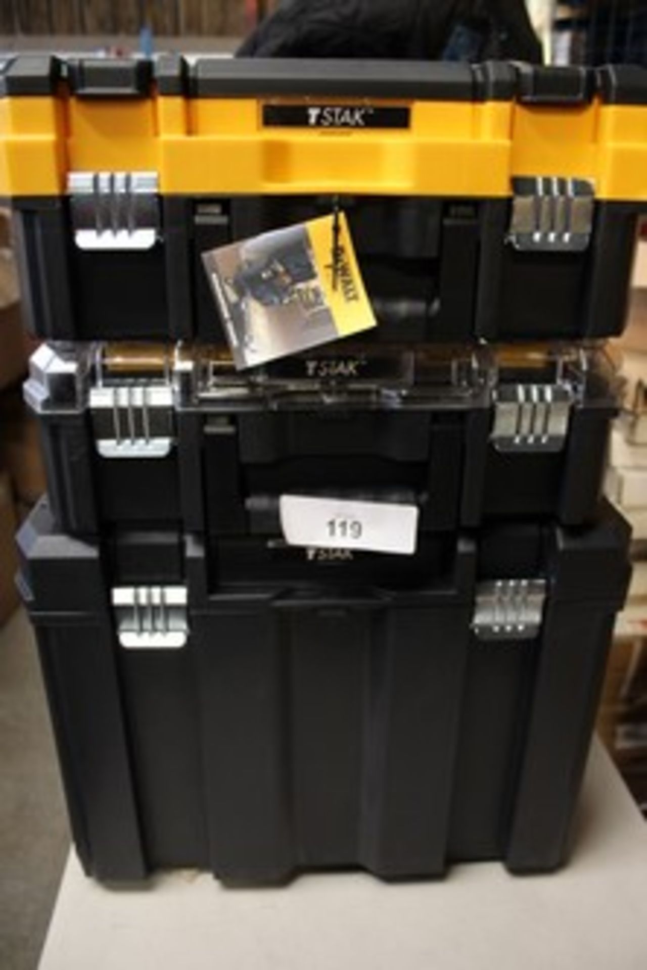 1 x DeWalt T Stack toolbox on wheels, model unknown - New (SWF11)