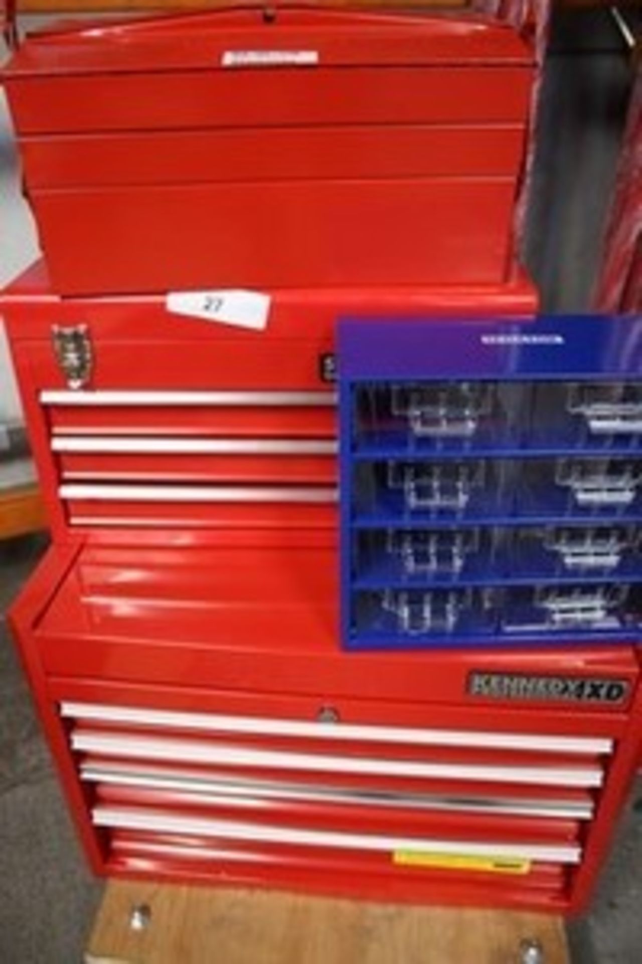 1 X Kennedy XD top box 4 drawer tool chest, together with 1 x Senator 3 drawer toolbox, and 1 x