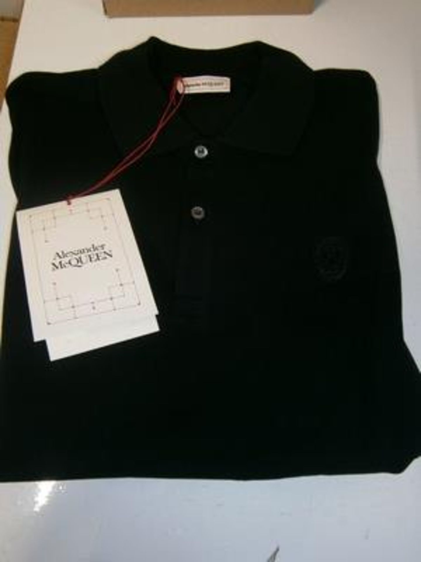 1 x Alexander McQueen skull logo cotton polo shirt, size S - New with tags (E1A)