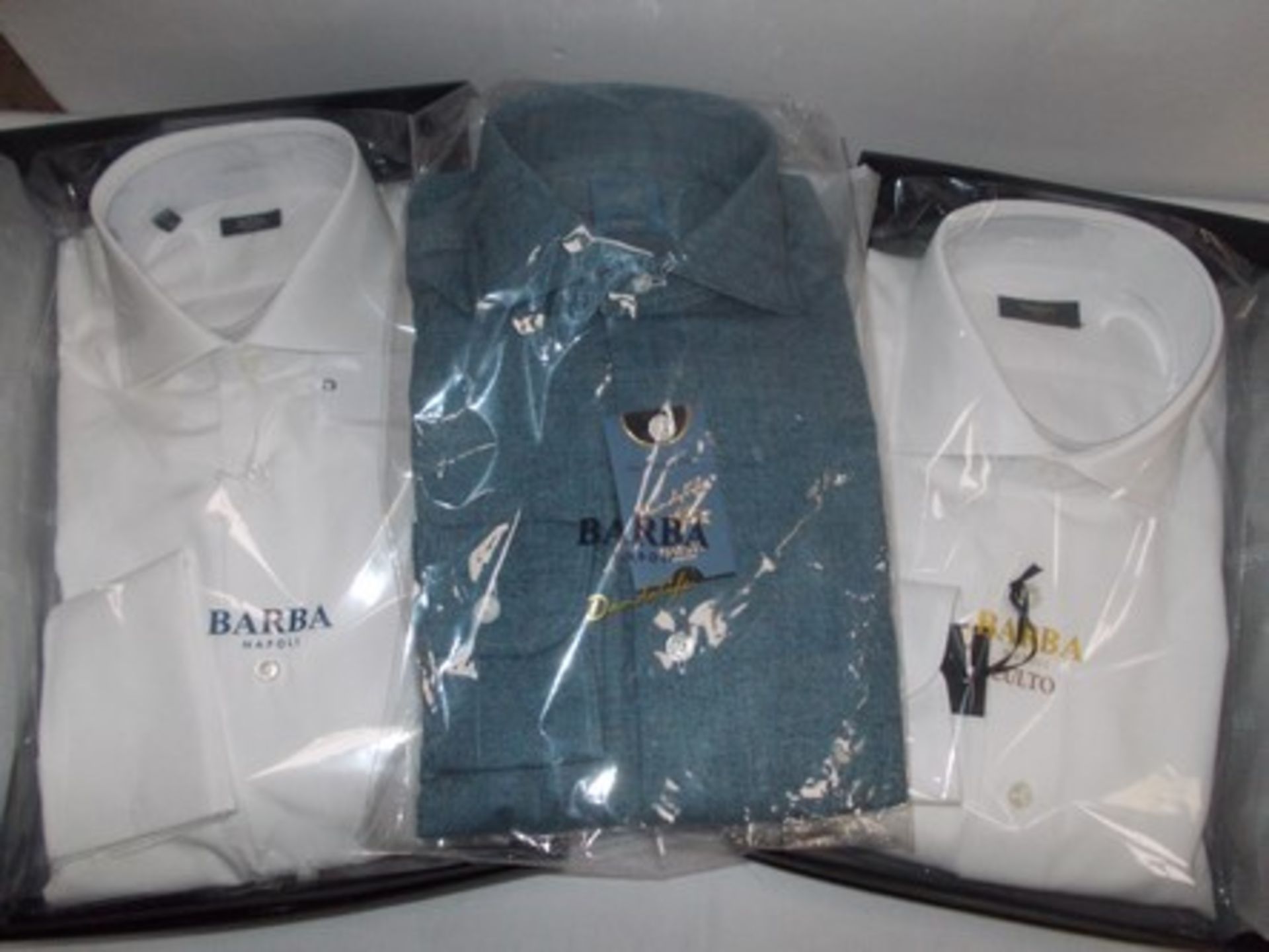 3 x Barba men's shirts comprising styles Culto, Dandy and Barbo, neck sizes 1 x 15, 1 x 15½ and 1