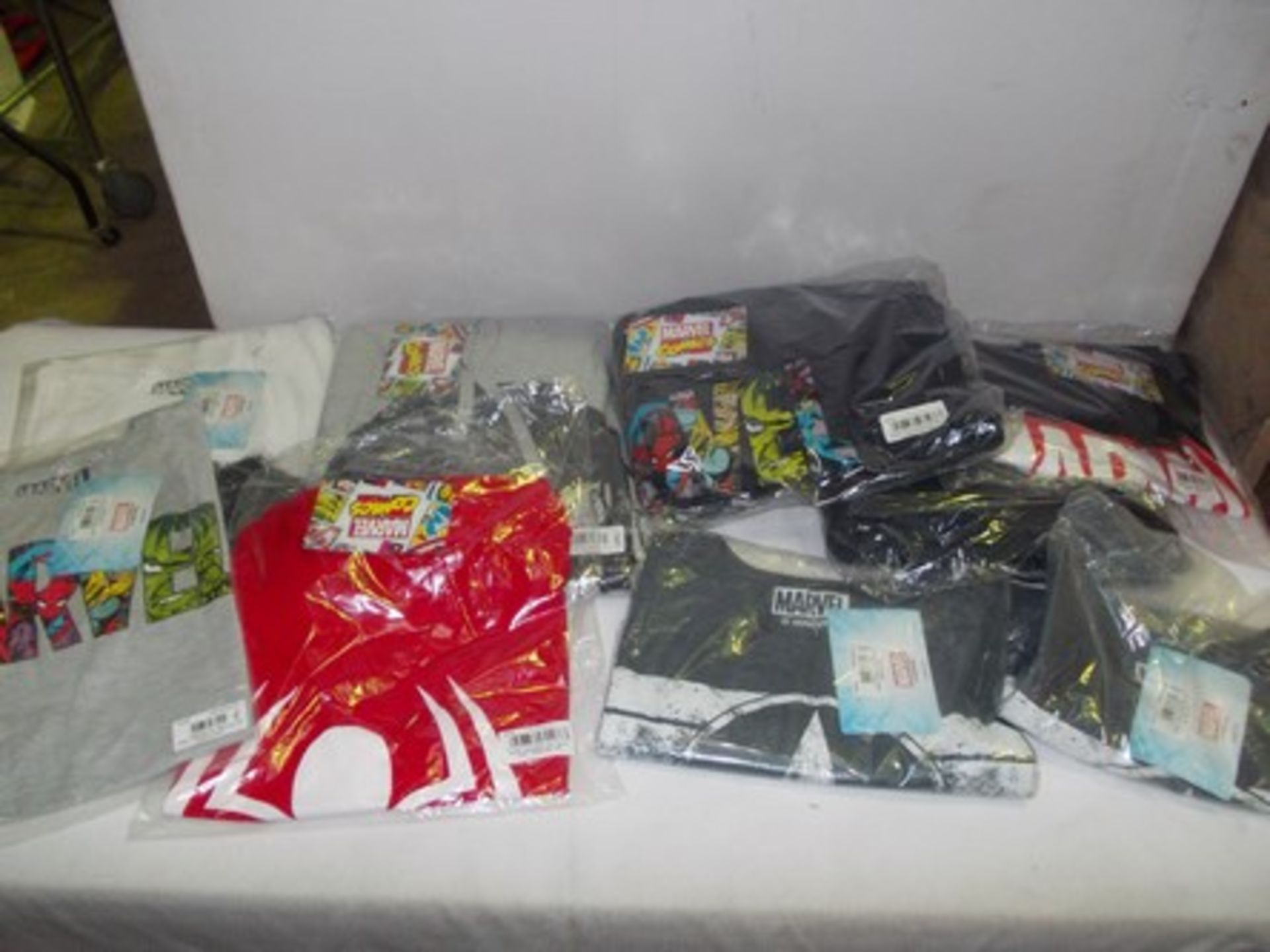 9 x items of Marvel Official Merchandising comprising 7 x Marvel t-shirts and 1 x Marvel