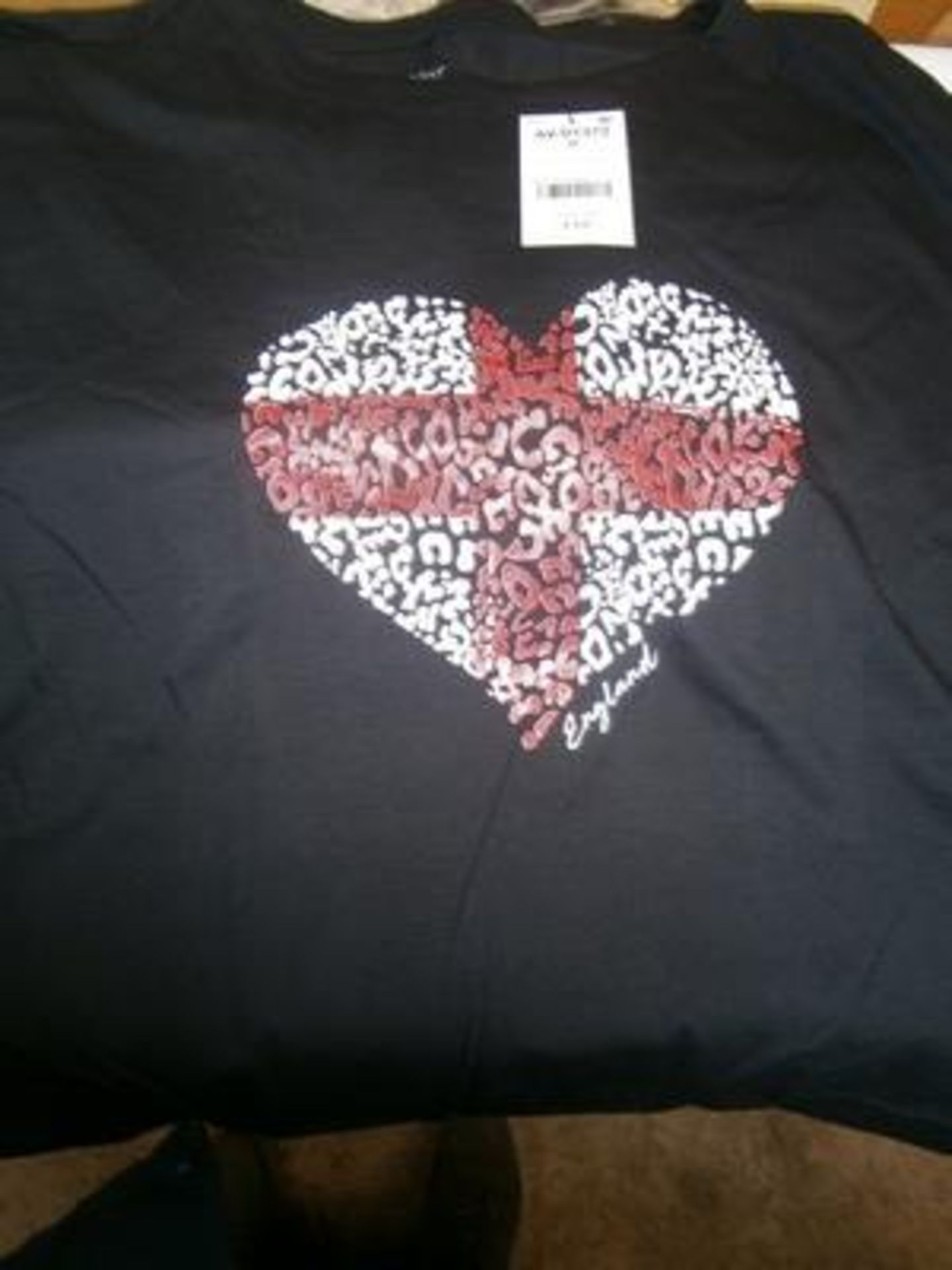 10 x ladies Next England Heart t-shirts, all size 26 - Sealed new in box (E1B)