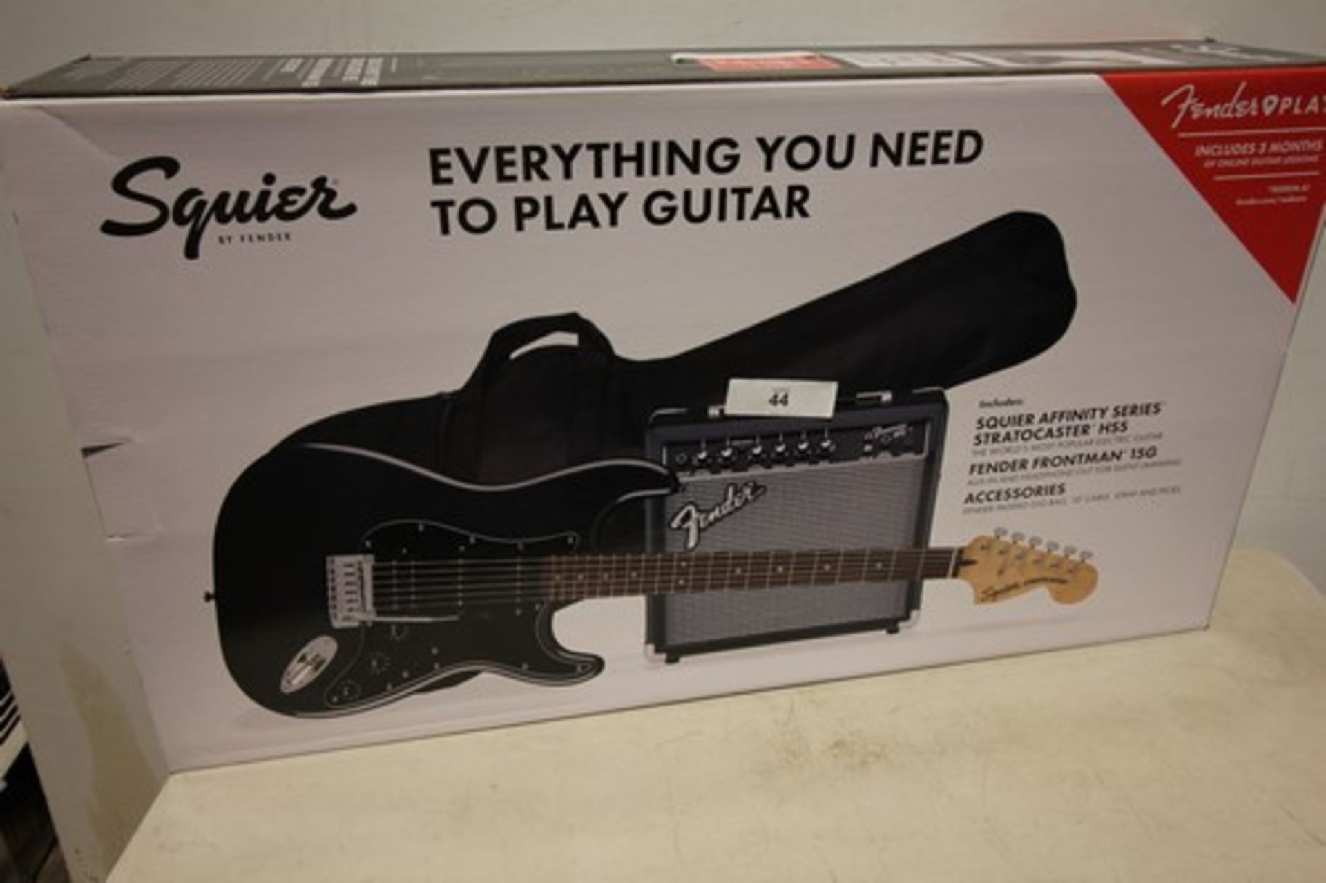 1 x Fender Squier Stratocaster guitar and amp kit, model 0372821469 - sealed new in box (ES3)