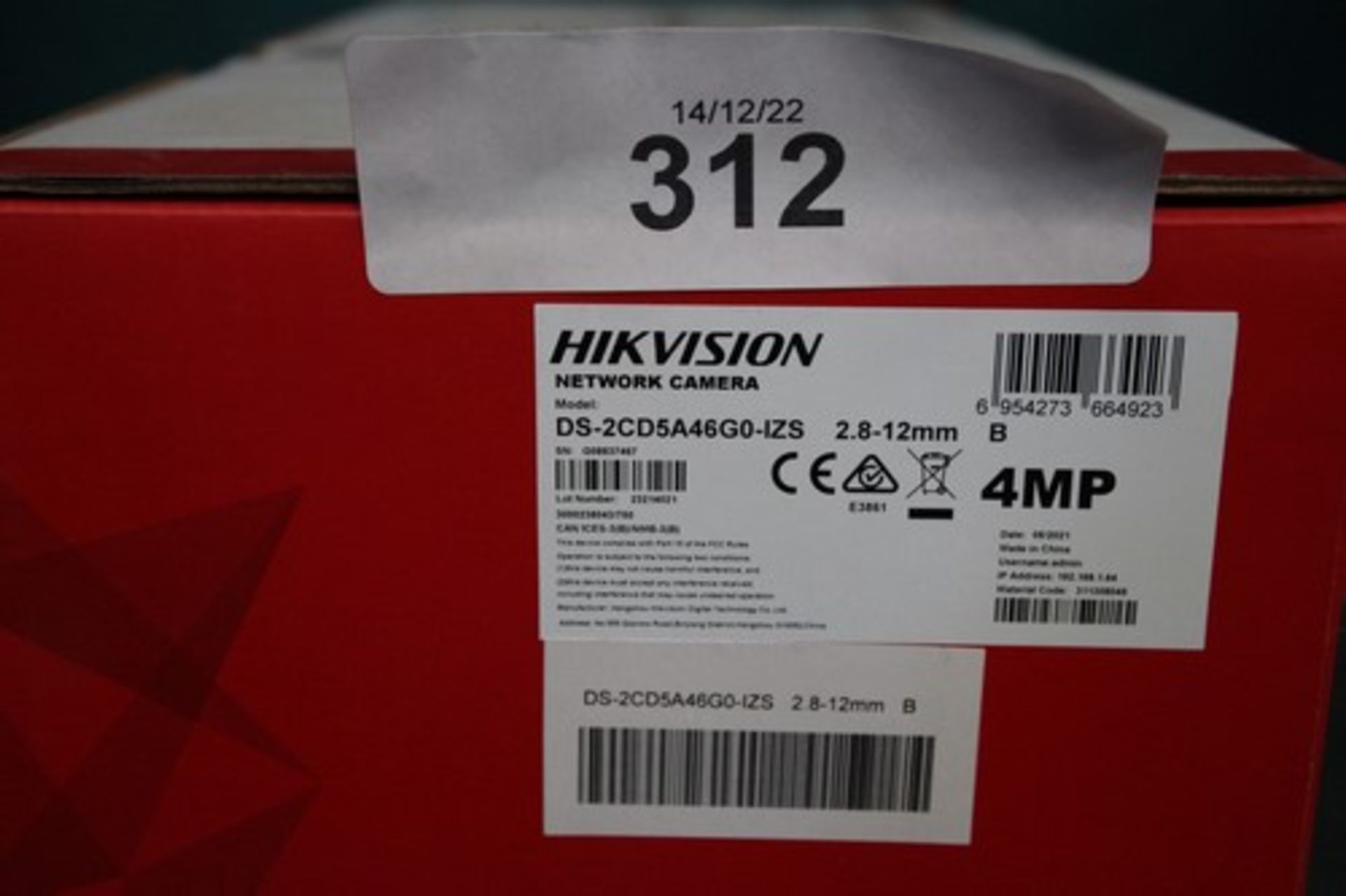 1 x Hikvision Dark Fighter camera, model DS-2CD5A46G0-125 - sealed new in box (C12C) - Image 2 of 2