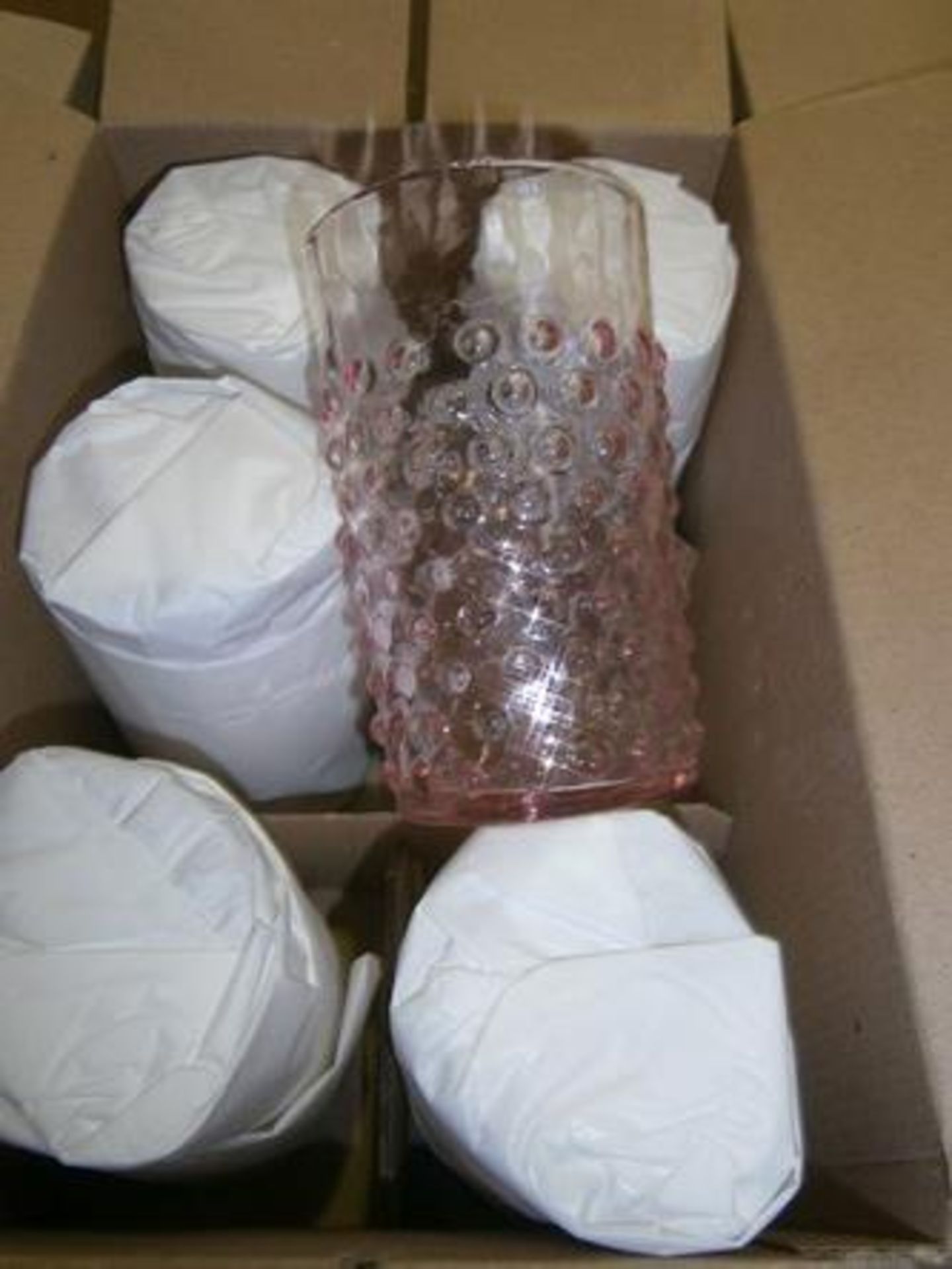 6 x Klimchi Hobnail pink tumblers - New in box (FC7)