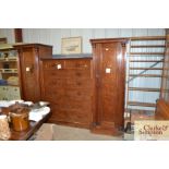 A 19th Century mahogany breakfront wardrobe, the c