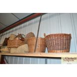 A quantity of various wicker baskets etc.