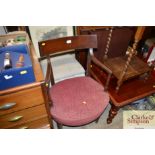 A 19th Century mahogany elbow chair and a painted