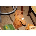 A cast iron horse head