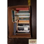 A box of miscellaneous reference books to include