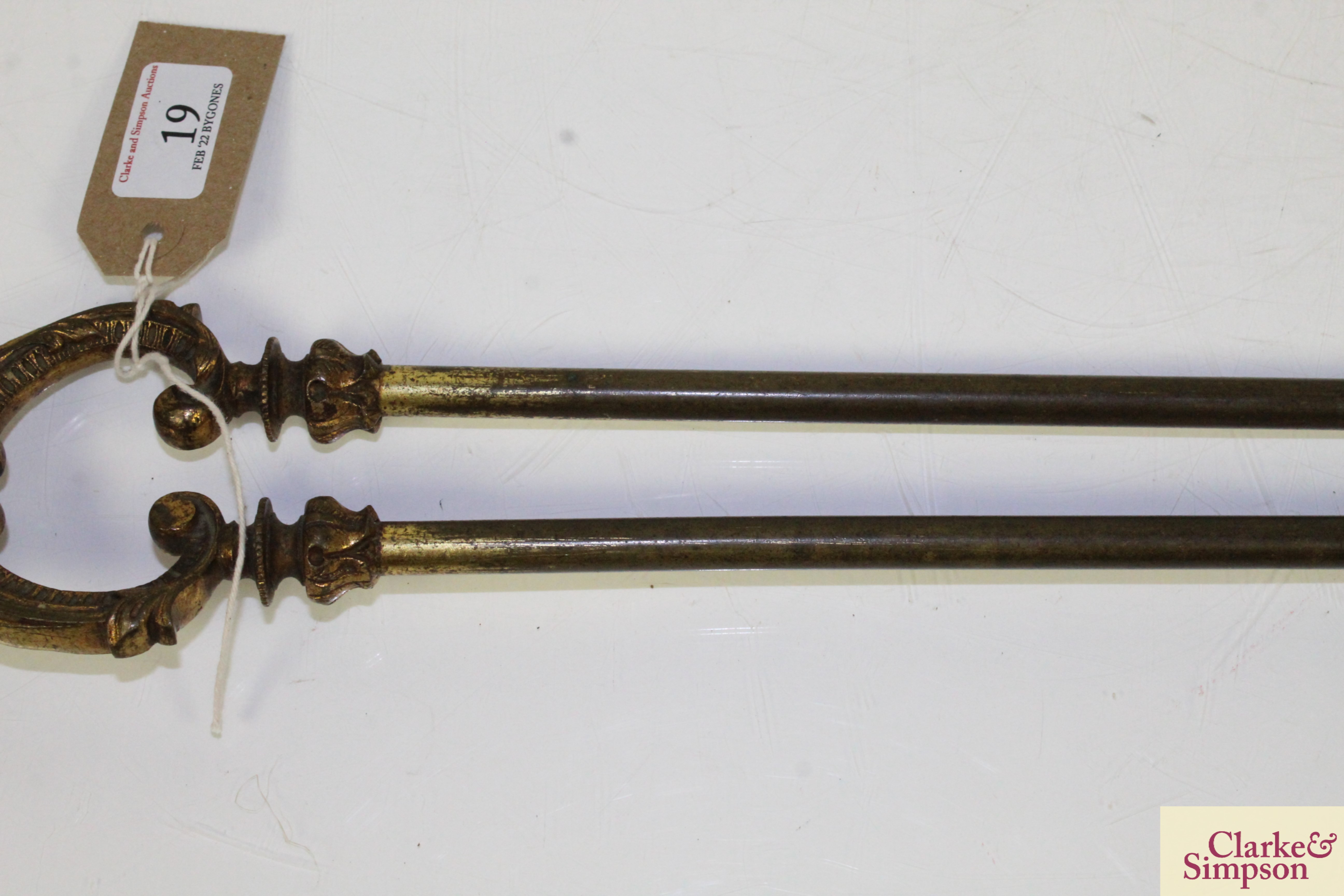Two brass and steel fire implements - Image 3 of 14