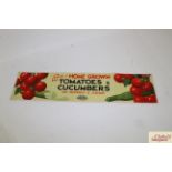 A pre-war fruit / vegetable window sticker, approx. 27" x 6½"