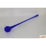 A blue glass yard of ale