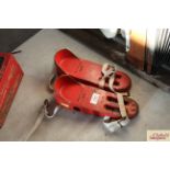 A pair of cast iron body sculpture feet training w