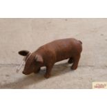 A small cast iron pig