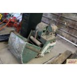 A vintage Dennis cylinder mower and grass box (for
