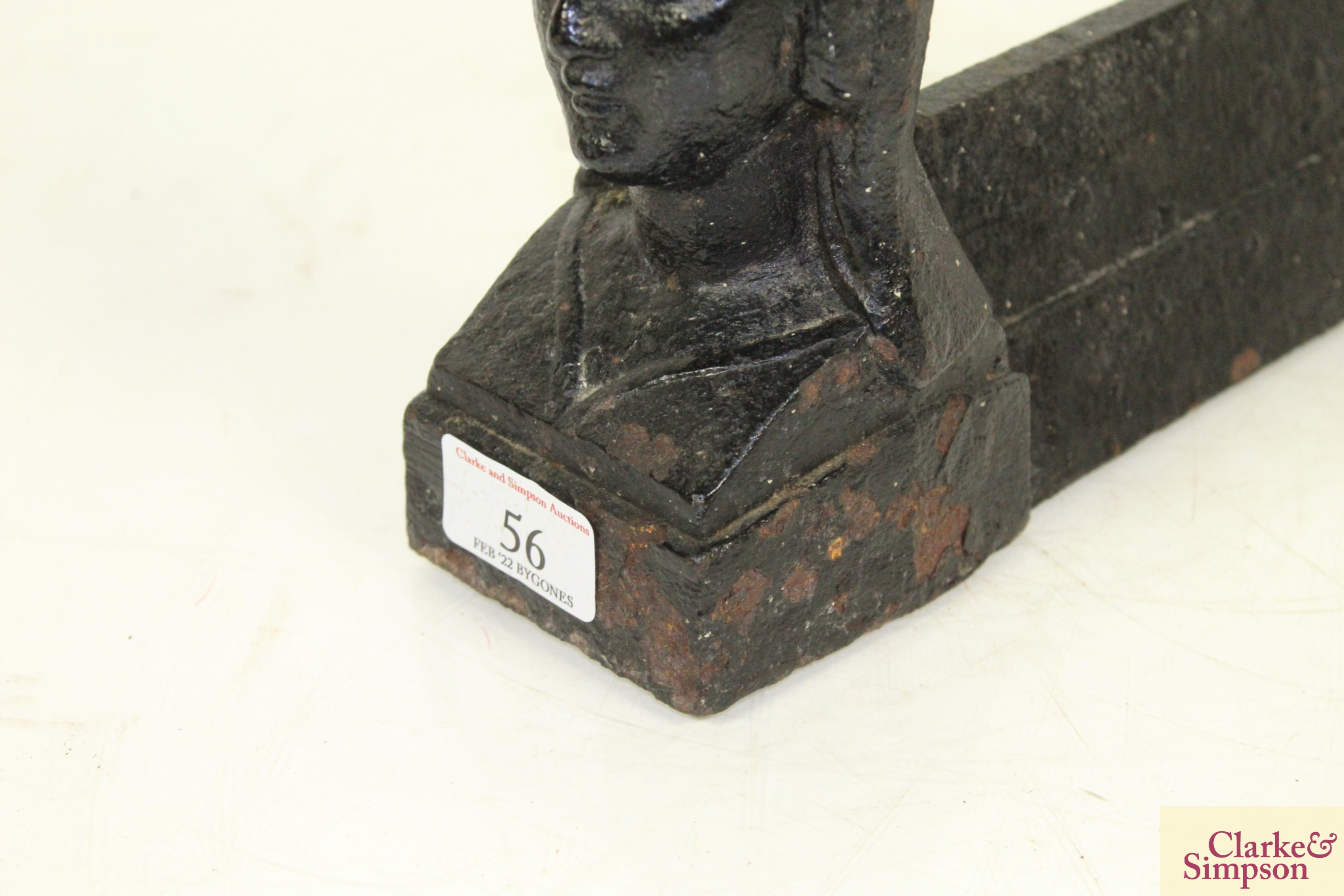 A pair of cast iron figural fire dogs - Image 10 of 13