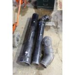 Three black enamel boiler flue sections