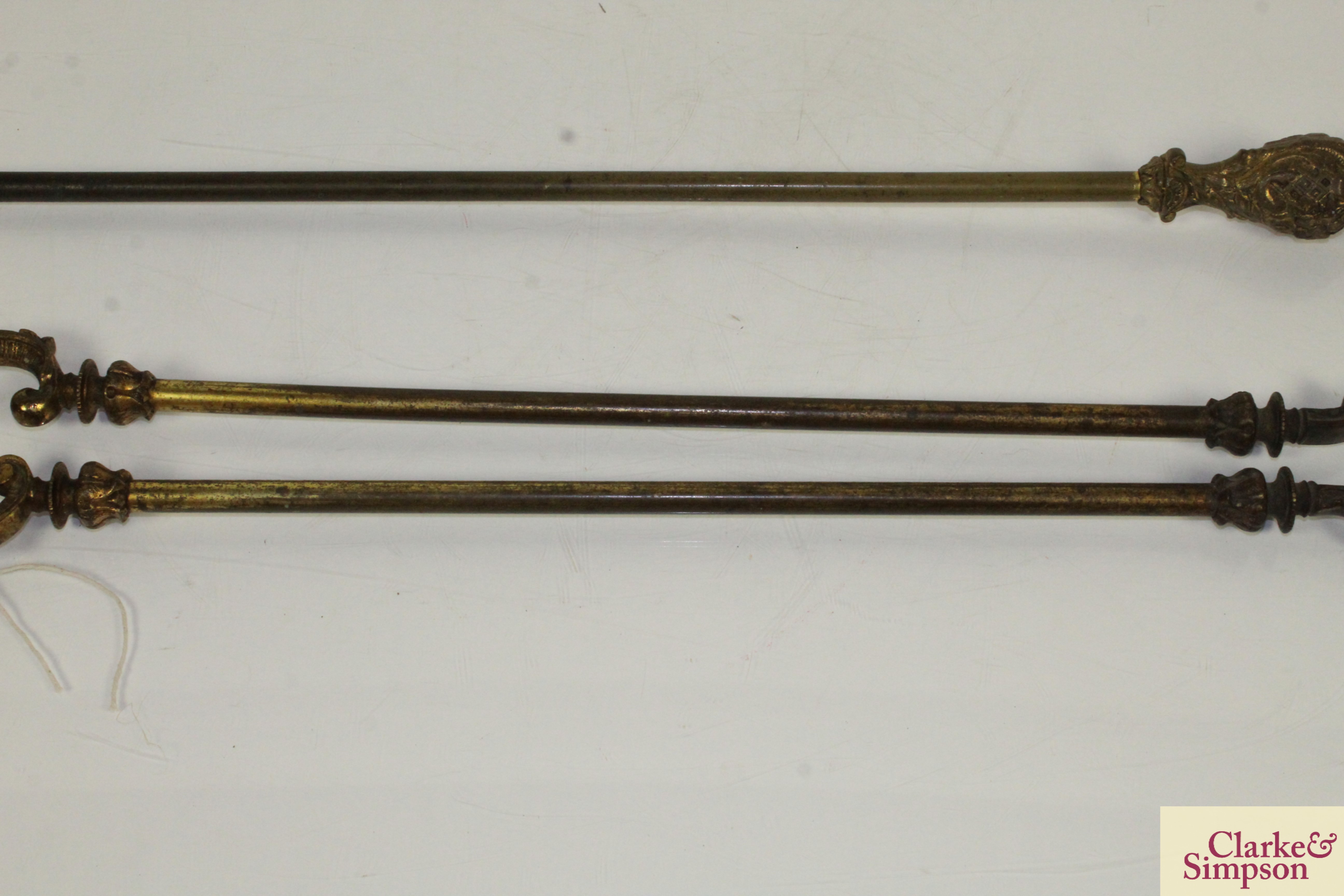 Two brass and steel fire implements - Image 10 of 14