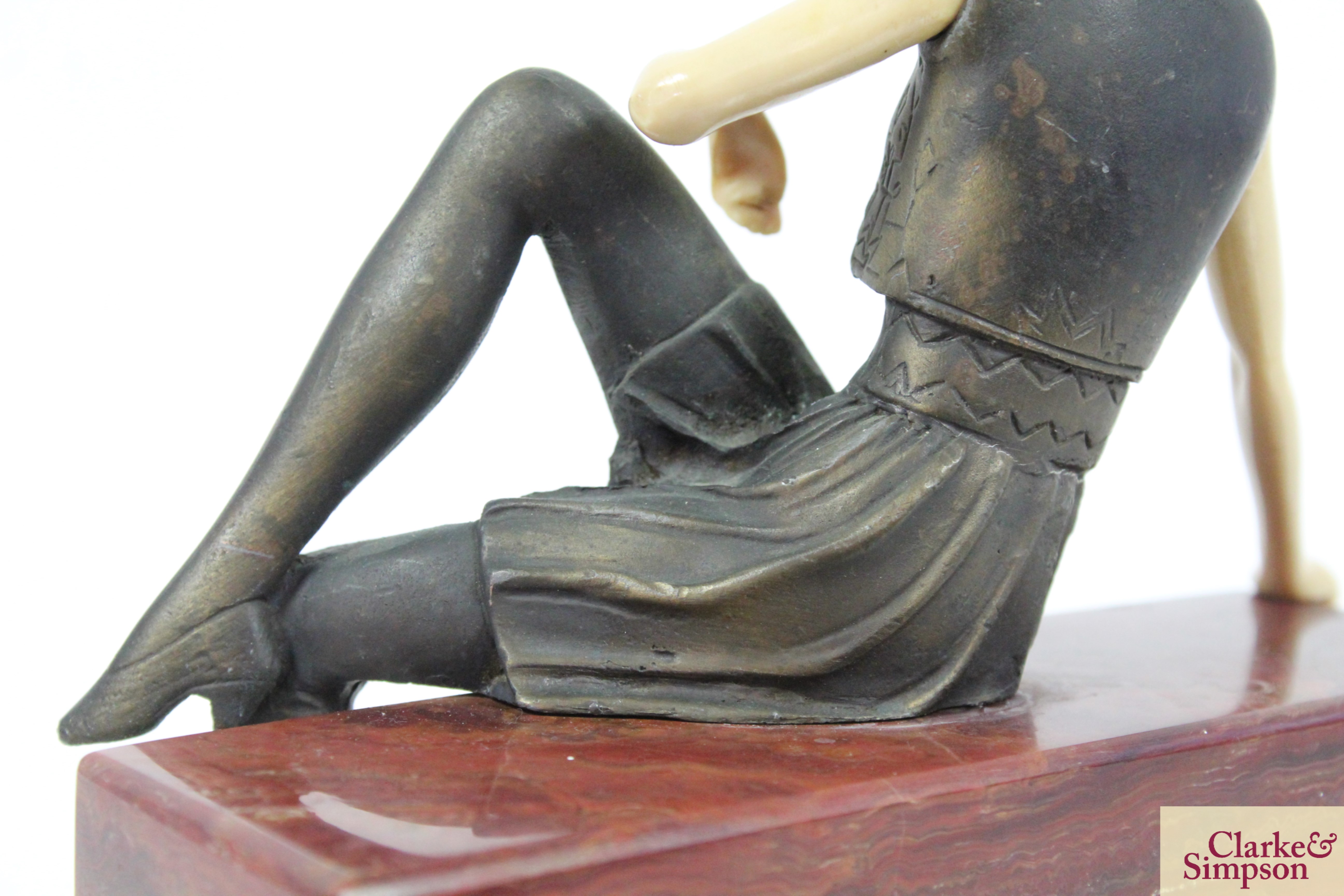 An Art Deco style figure of a girl seated on a wal - Image 10 of 10