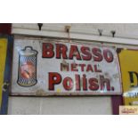 A "Brasso Metal Polish" enamel sign, approx. 30" x